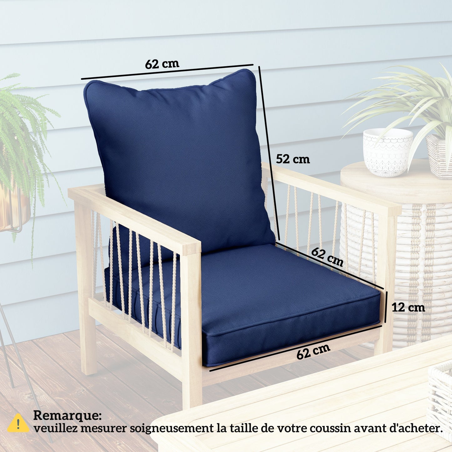 Seat and Back Padded Cushion Set, CUSHION ONLY
