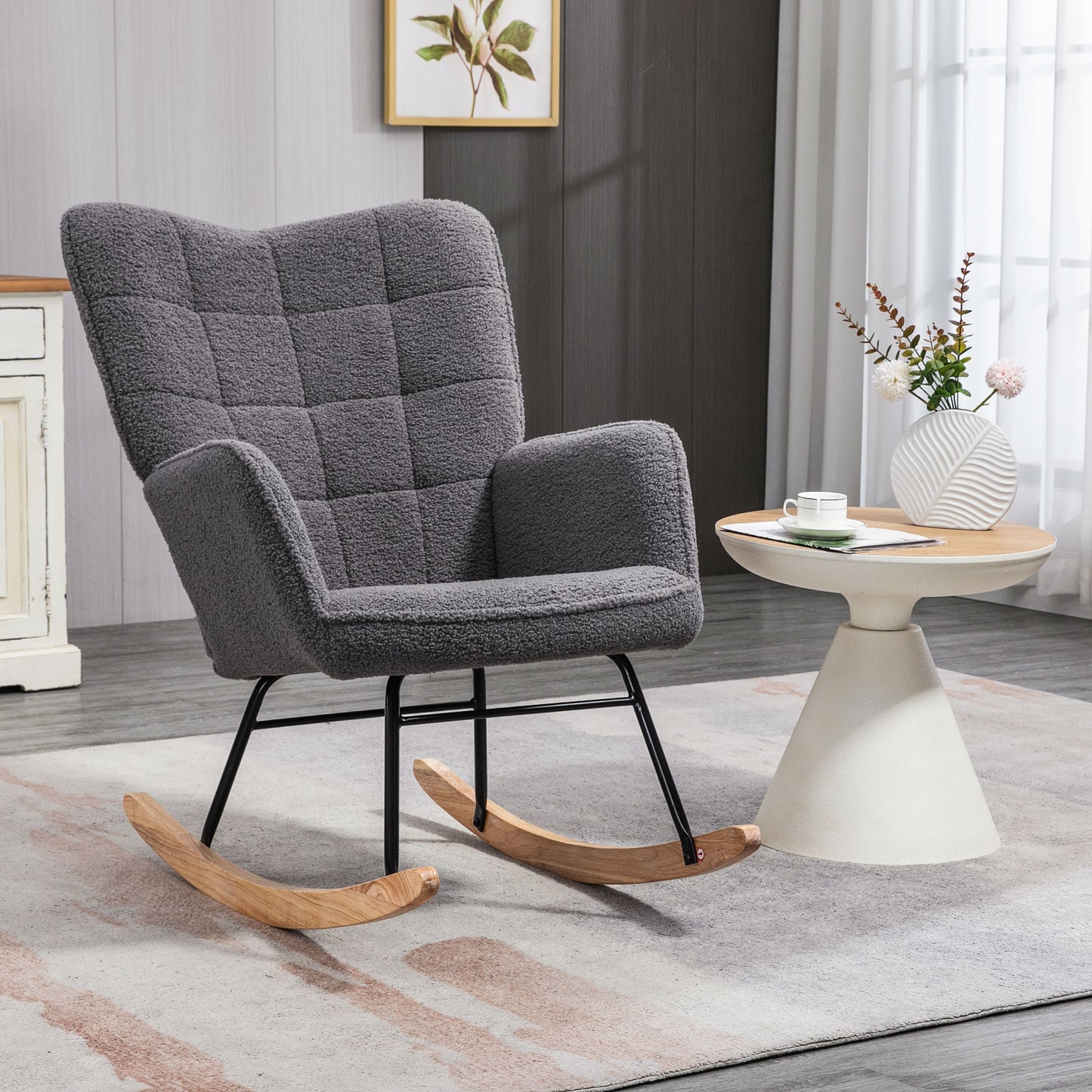 Living Room Furniture Set, Wingback Rocking Chair