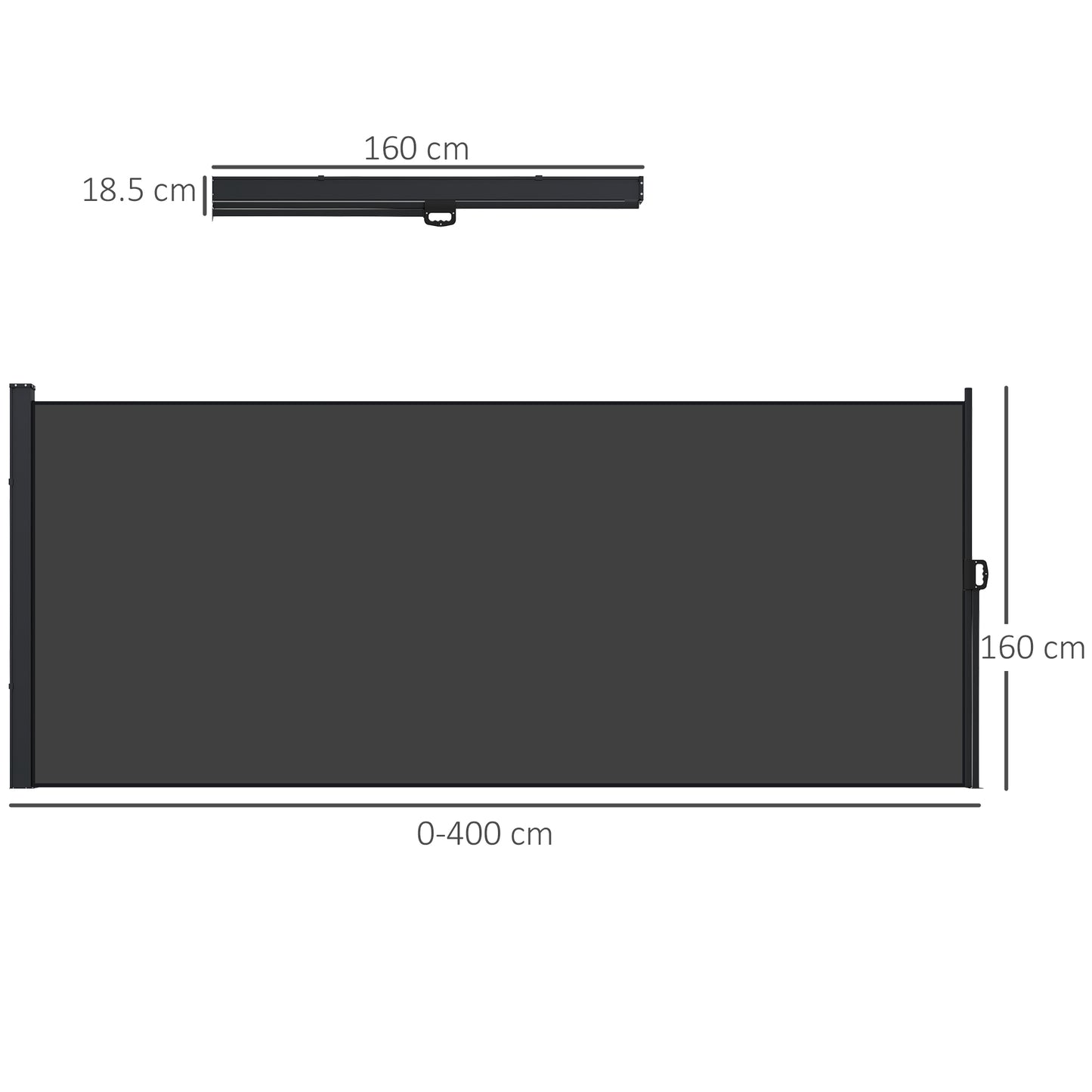 Retractable Side Awning, Outdoor Privacy Screen for Garden, Hot Tub (1)