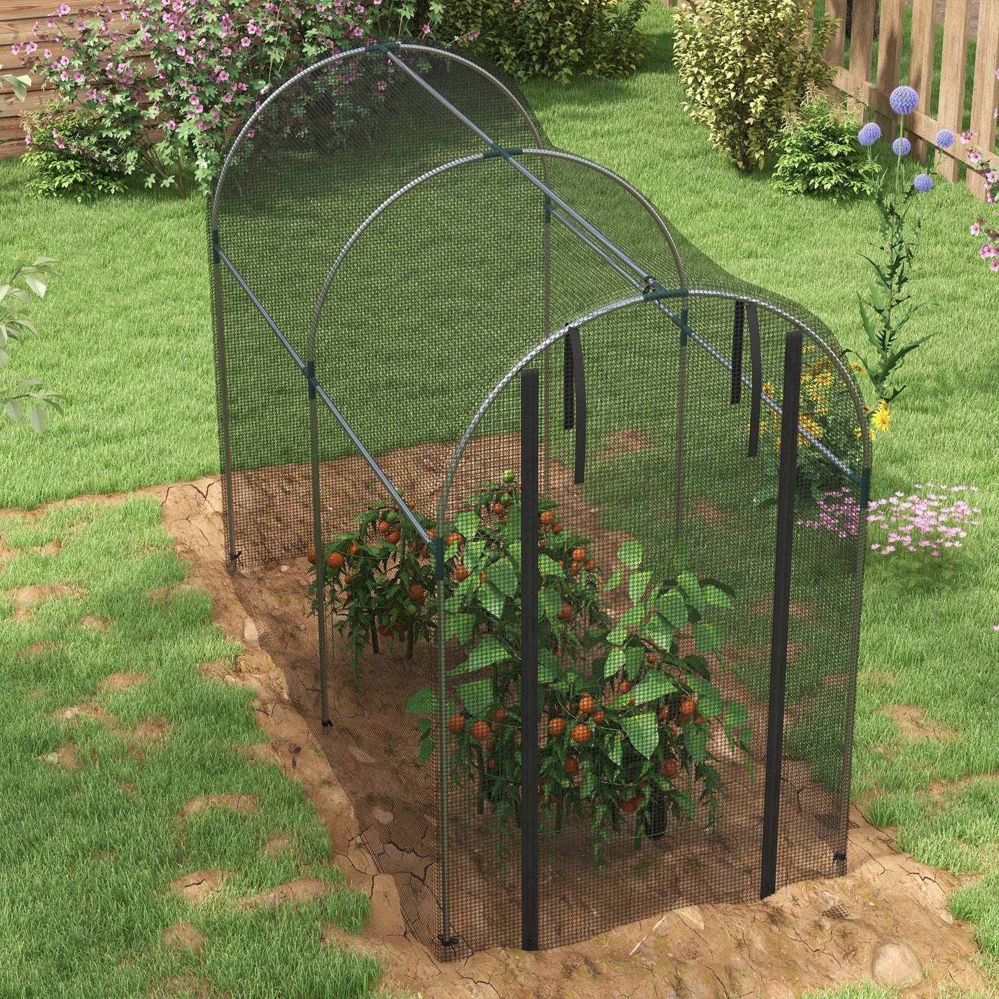 Galvanised Steel Fruit Cage, Plant Protection Tent with Zipped Door