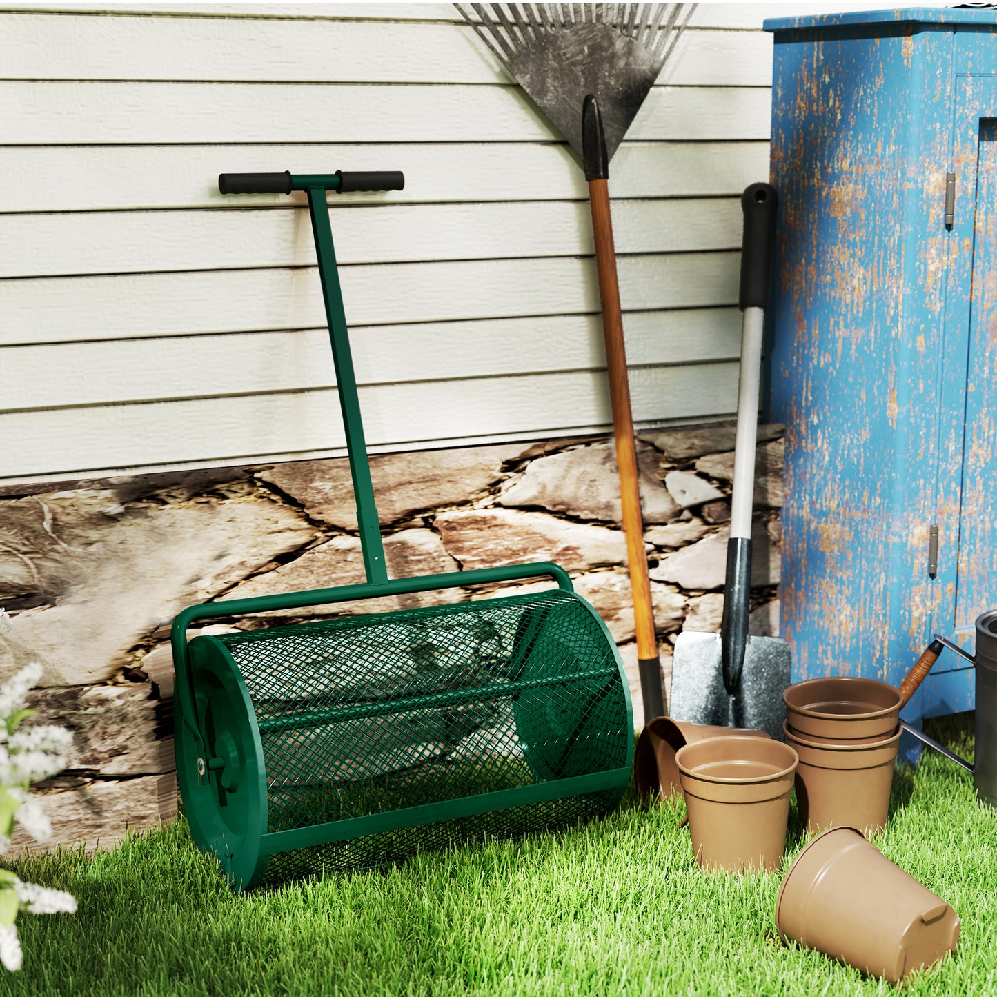 Compost Spreader, 24" Peat Moss Spreader