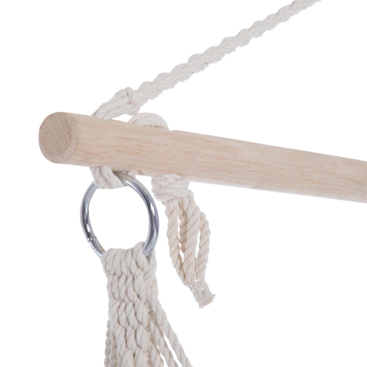 Outdoor Hanging Rope Chair with Soft Padded Seat & Backrest