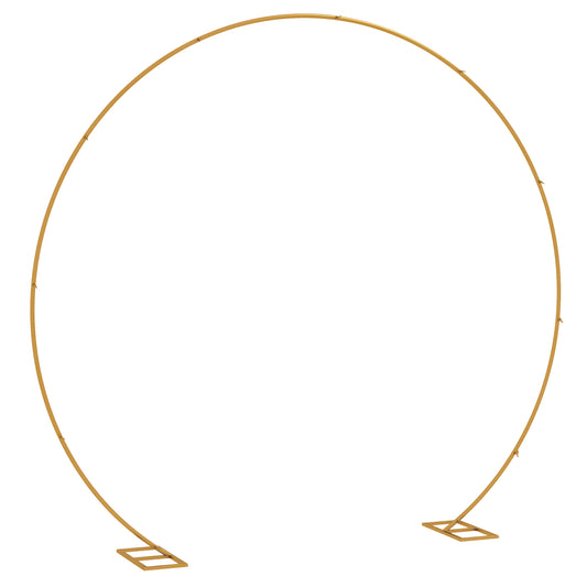 280cm Gold Backdrop Stand, Round Metal Wedding Arch