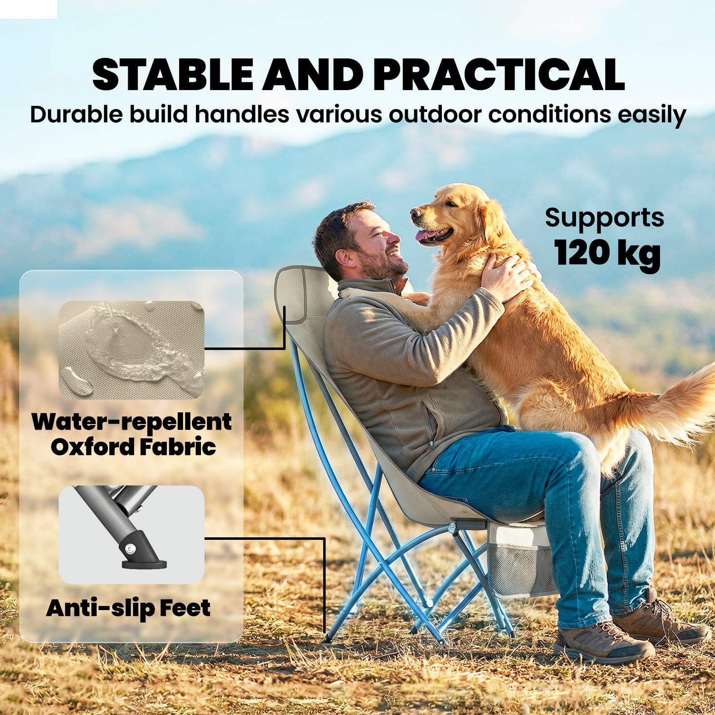 Camping Chair for Adults Heavy Duty Folding Camp Chair