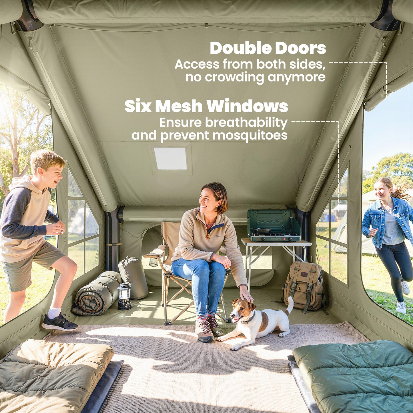Inflatable Camping Tent with Pump and Stove Jack Hole (1)