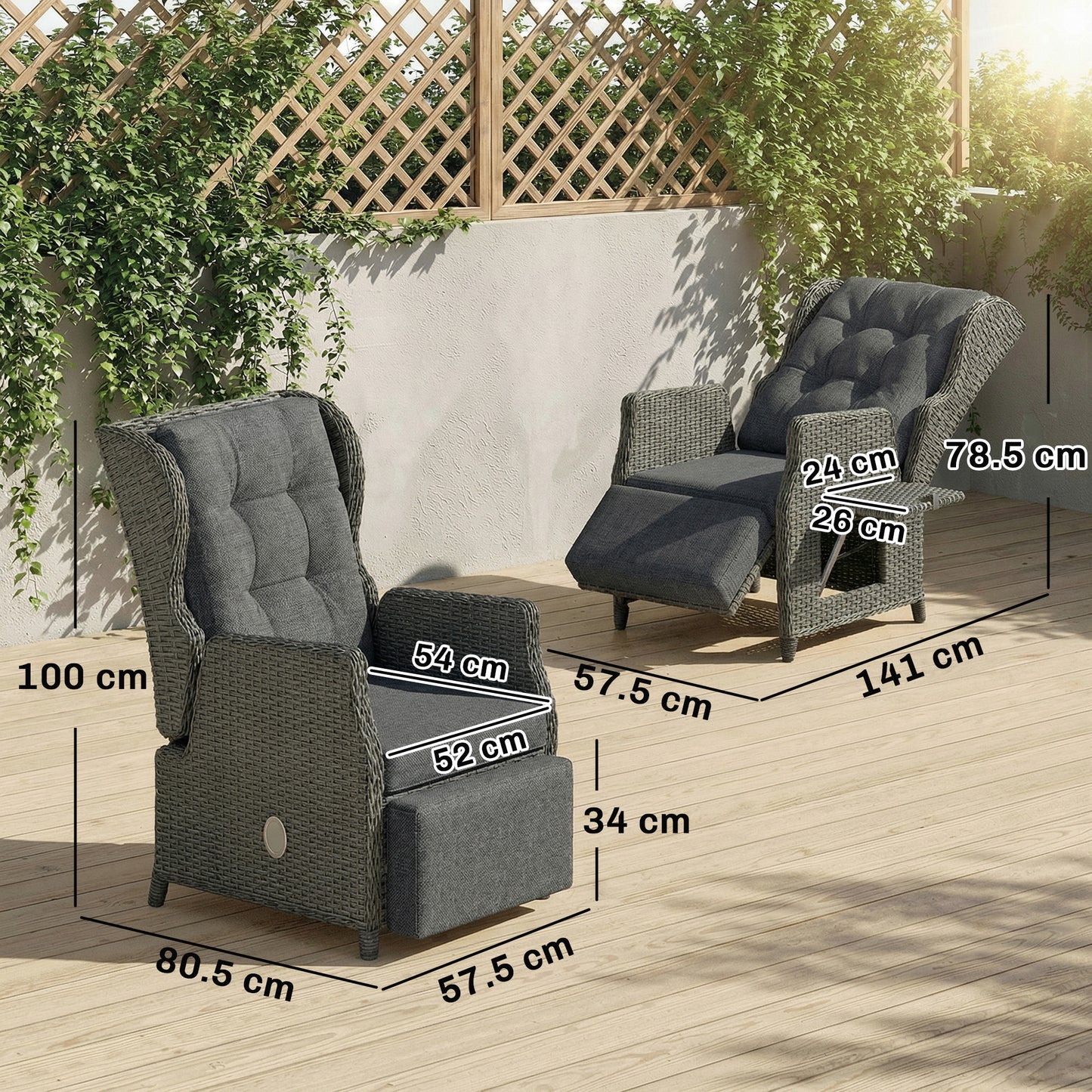 Rattan Garden Recliner Chair