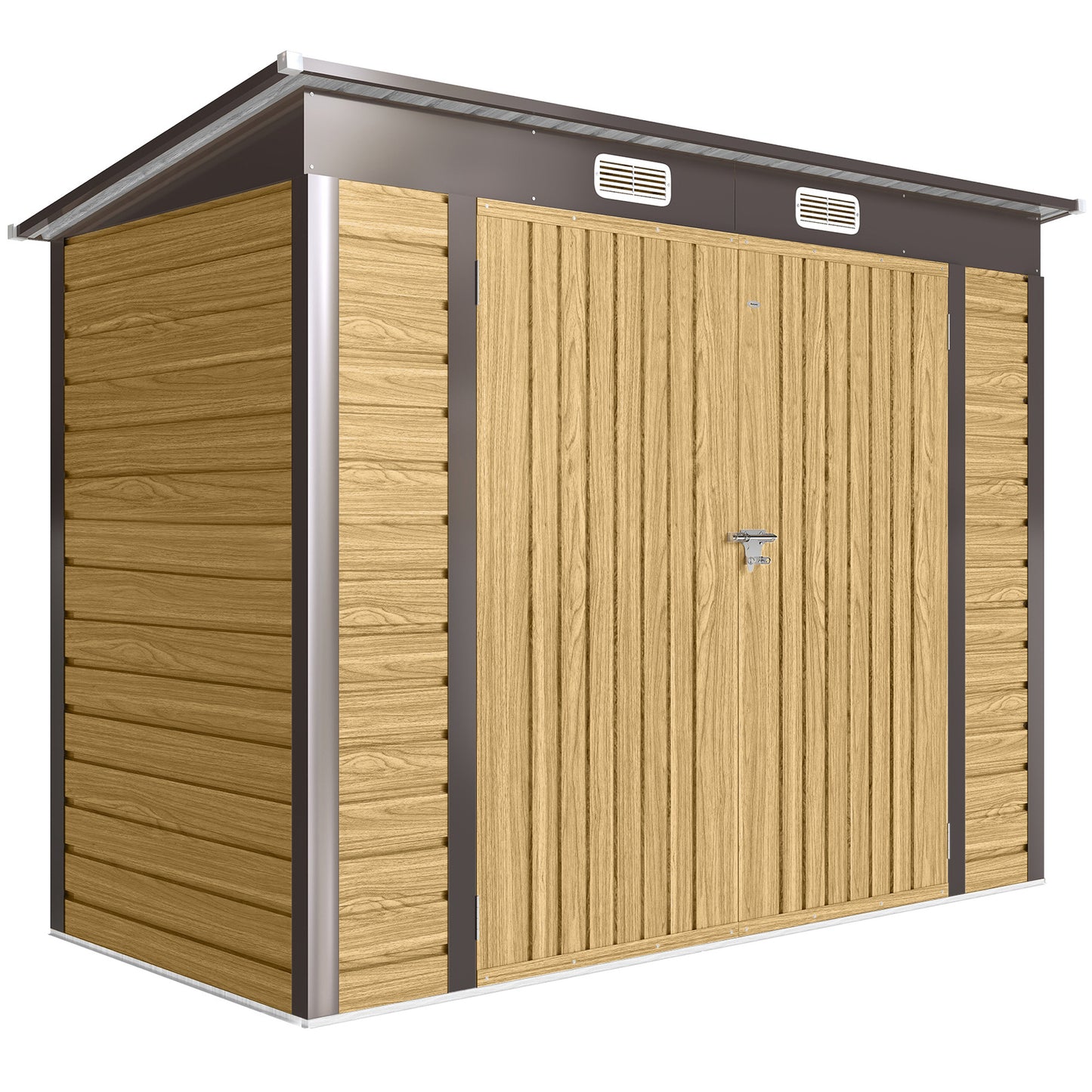 3.7 x 7.9ft Galvanised Steel Shed, with Latched Door and Padlock