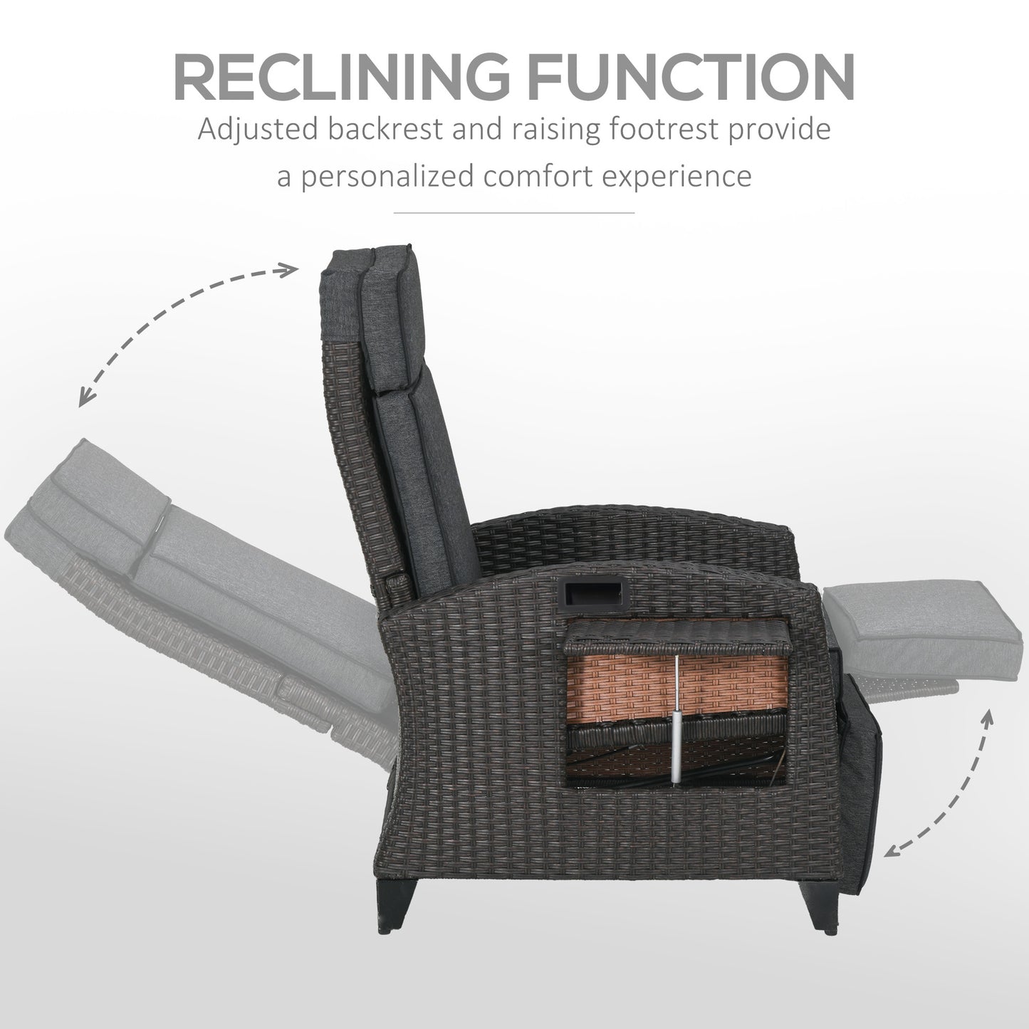 Outdoor Recliner Chair with Adjustable Backrest and Footrest (1)