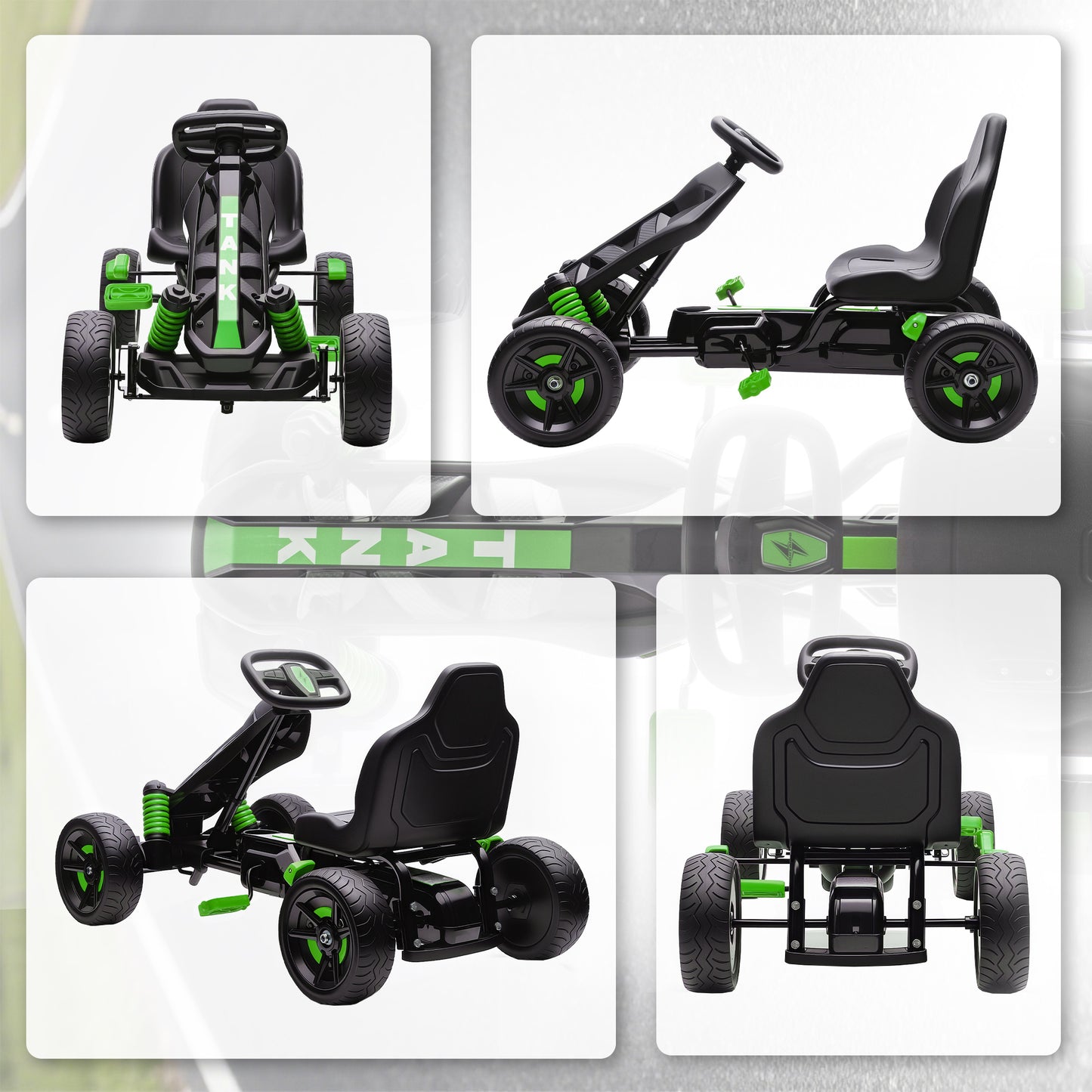 Pedal Go Kart for Kids Aged 3-6 Years, with Freewheel System, Brake