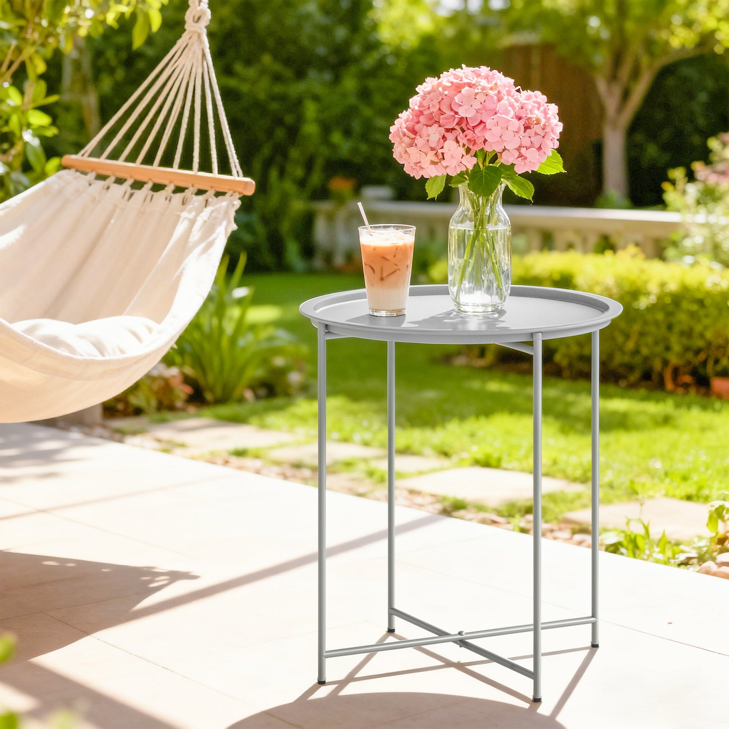 Steel Removable Tray Top Garden Table - Blue