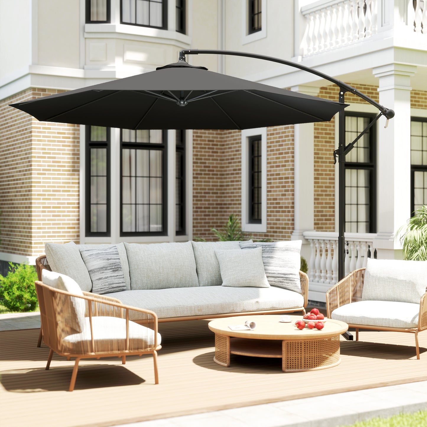 3m Overhanging Cantilever Parasol, with Cross Base (3)