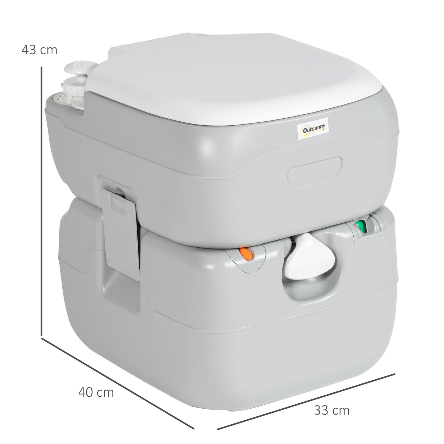 Portable Toilet for Adults, 22L Camping Toilet with Seat