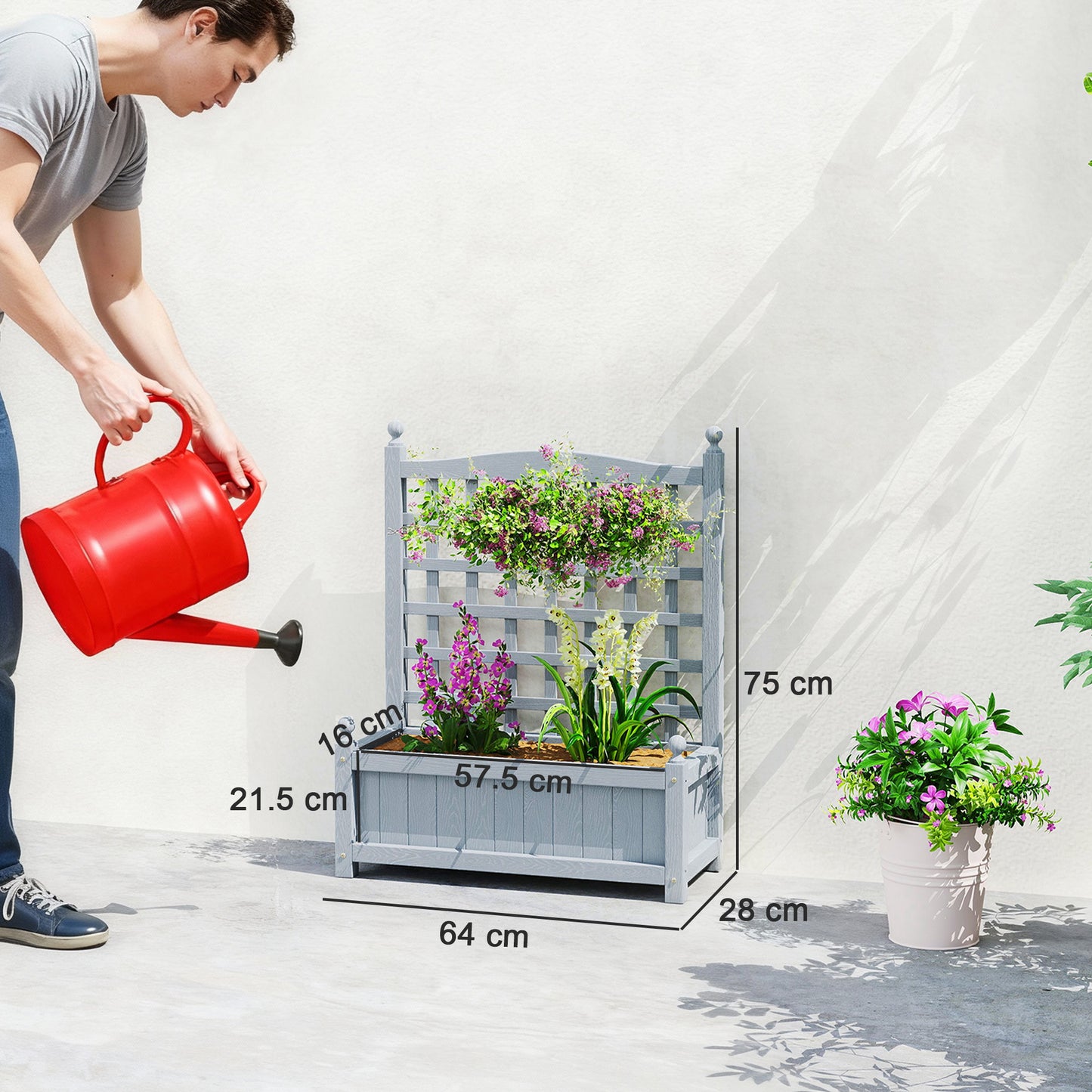 Garden Planters with Trellis for Climbing Vines (3)