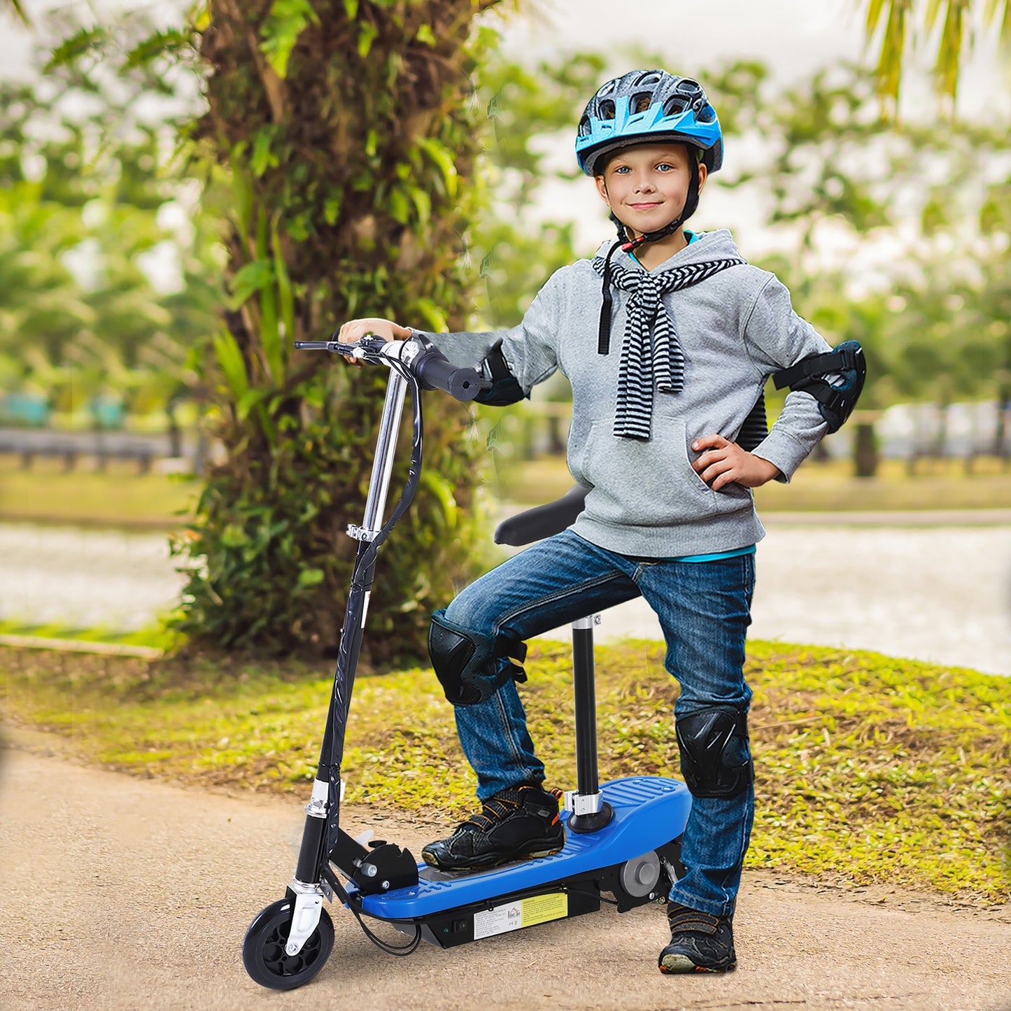 Foldable Electric Scooter for Kids 12V 120W W/Brake Kickstand