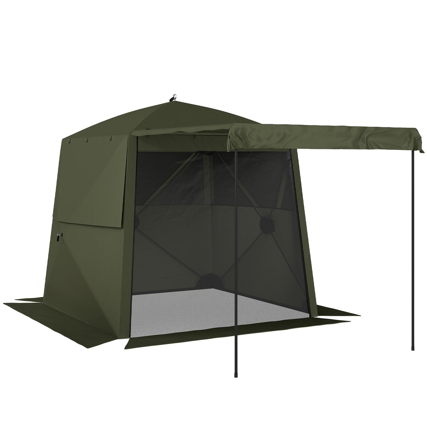 Pop Up Gazebo Waterproof Instant Shelter with Awning Mesh Windows