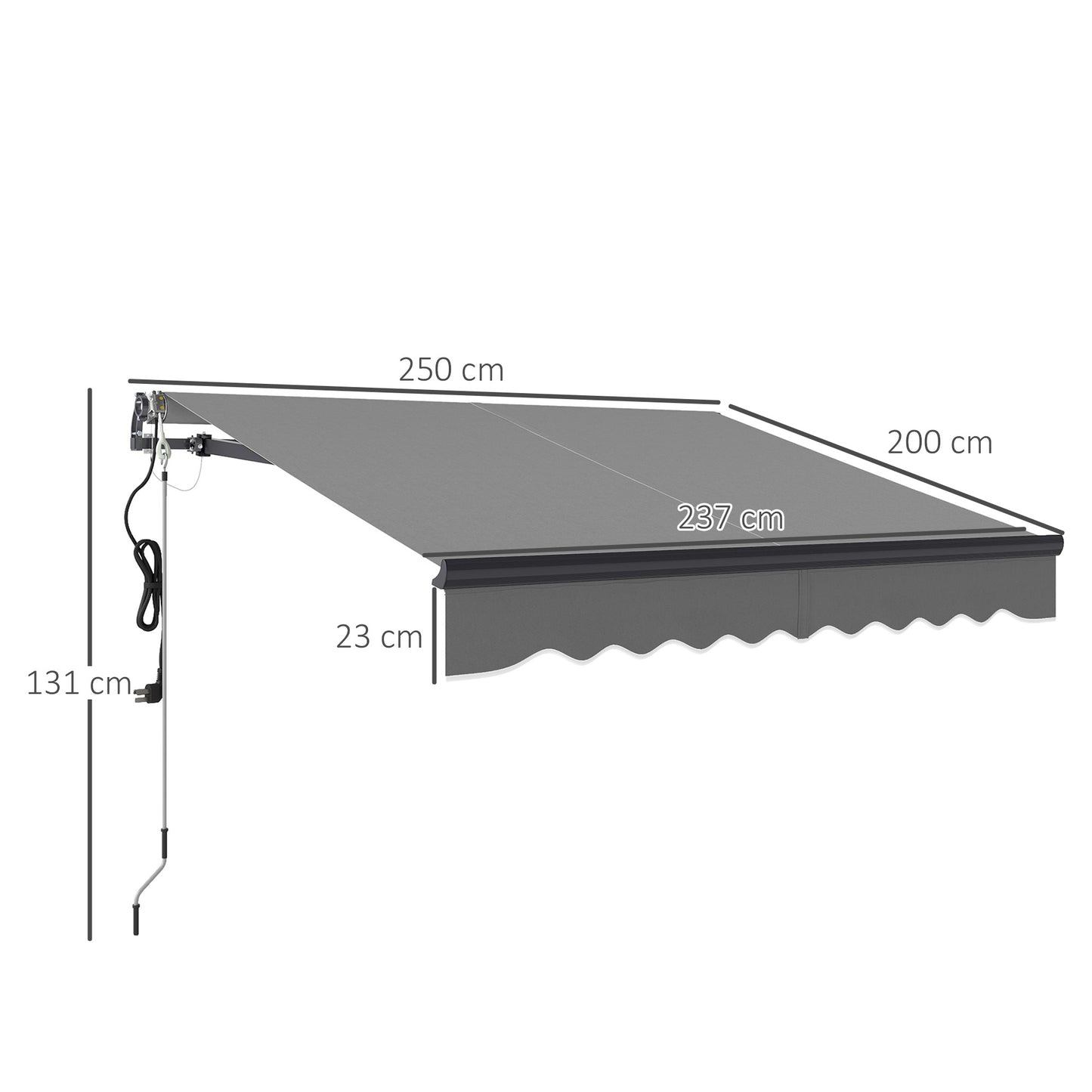 2.5 x 2m Electric Awning with Remote Controller (1)