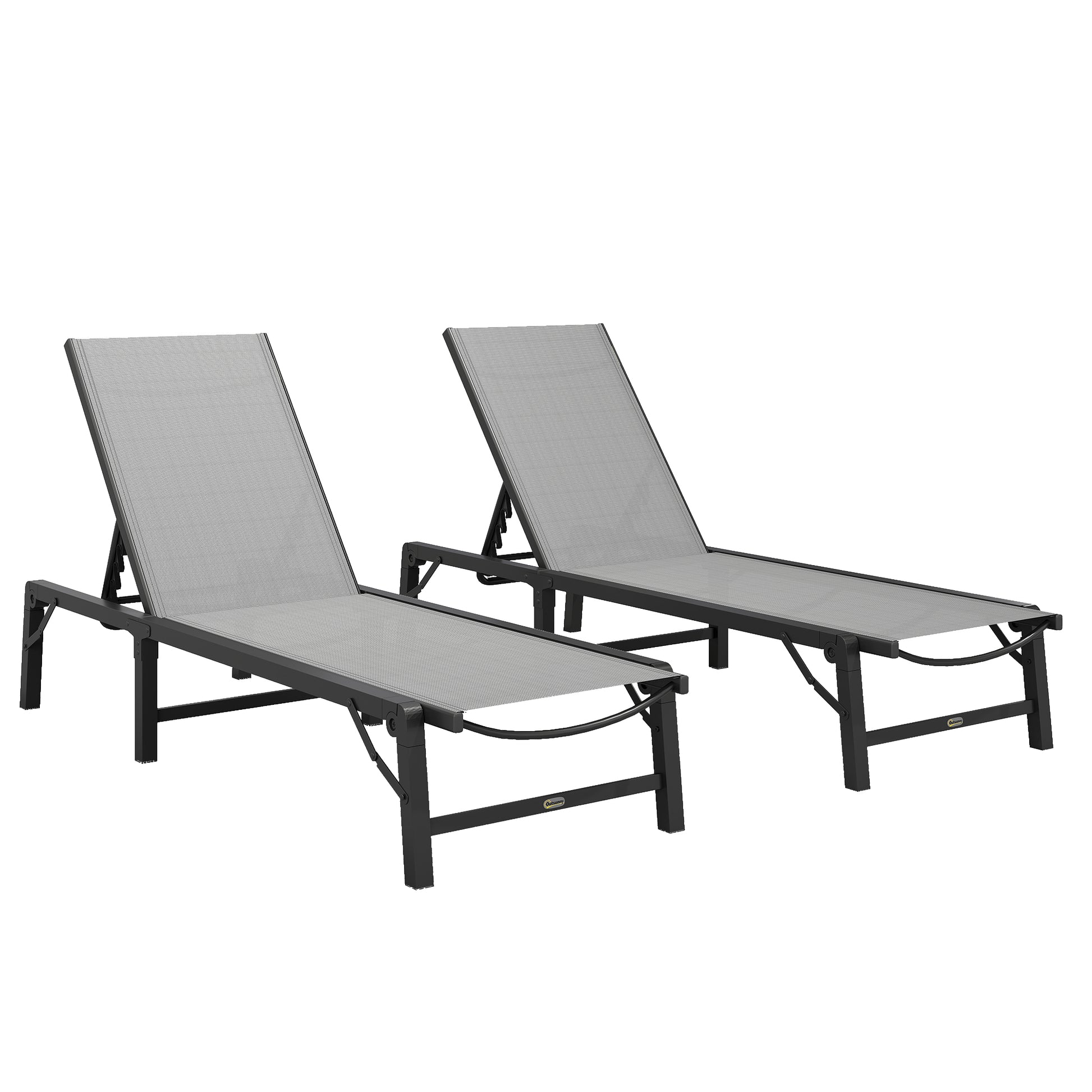 Folding Sun Lounger Set of 2