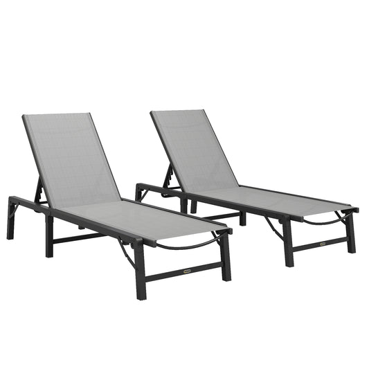 Folding Sun Lounger Set of 2