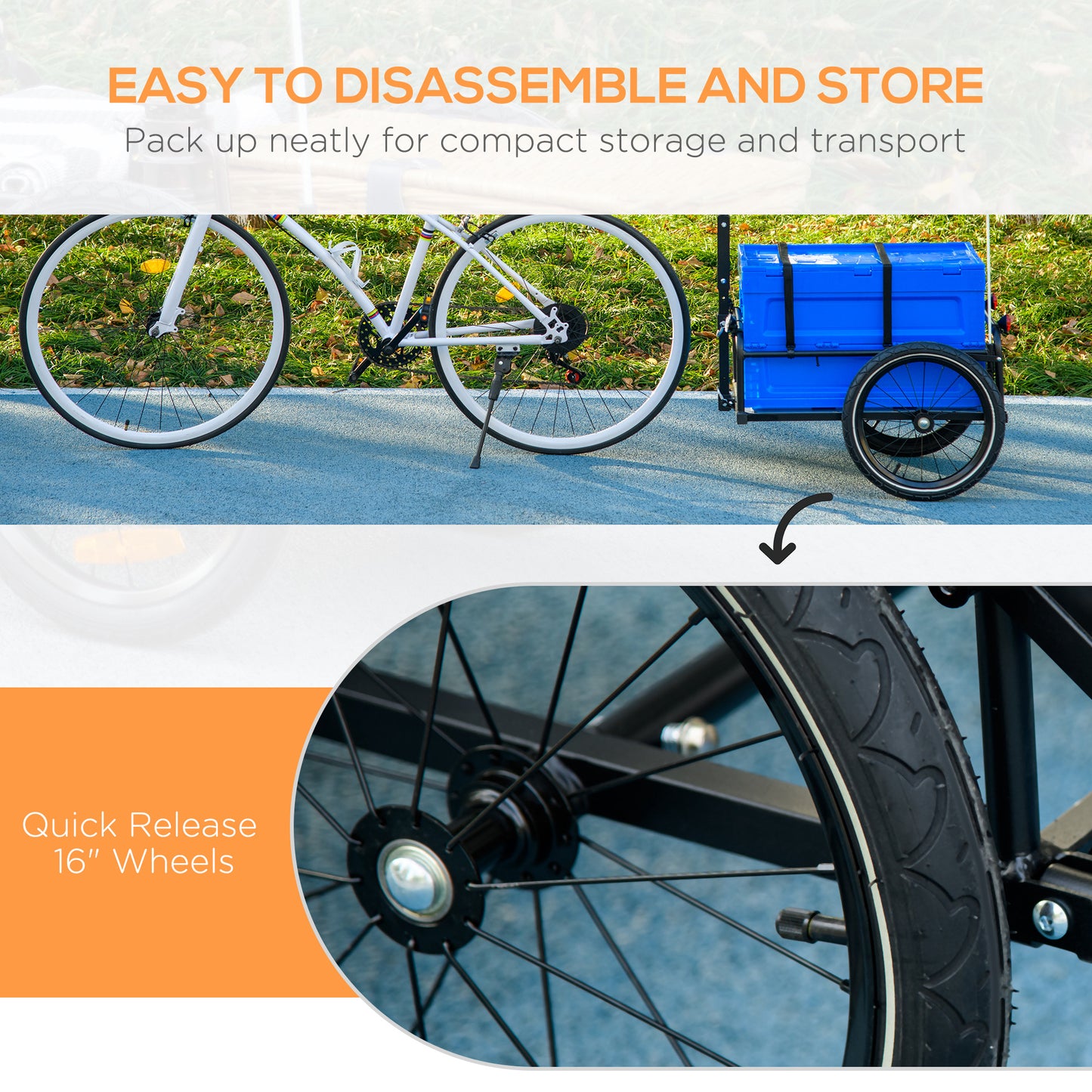 Steel Trailer for Bike, Bicycle Cargo Trailer