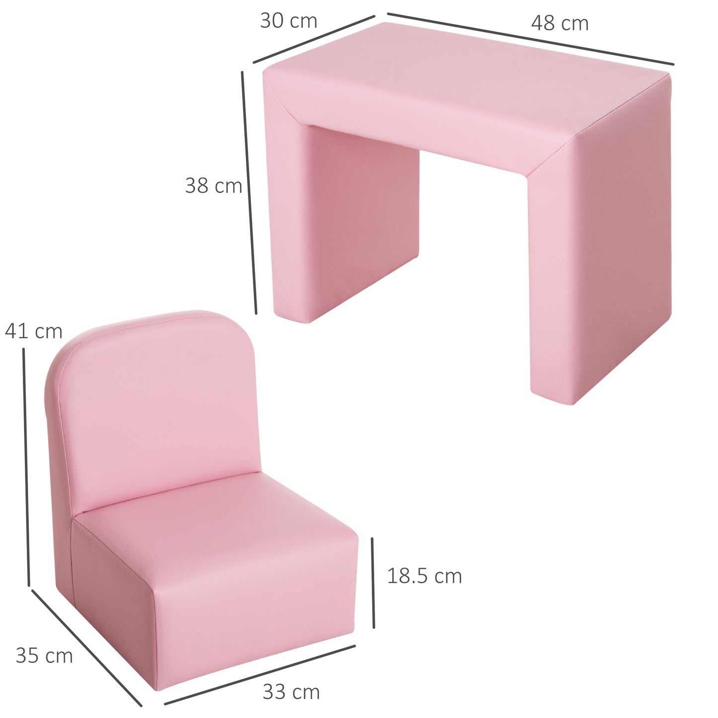 2 In 1 Toddler Sofa Chair,  48 x 44 x 41 cm, for Game Relax Playroom