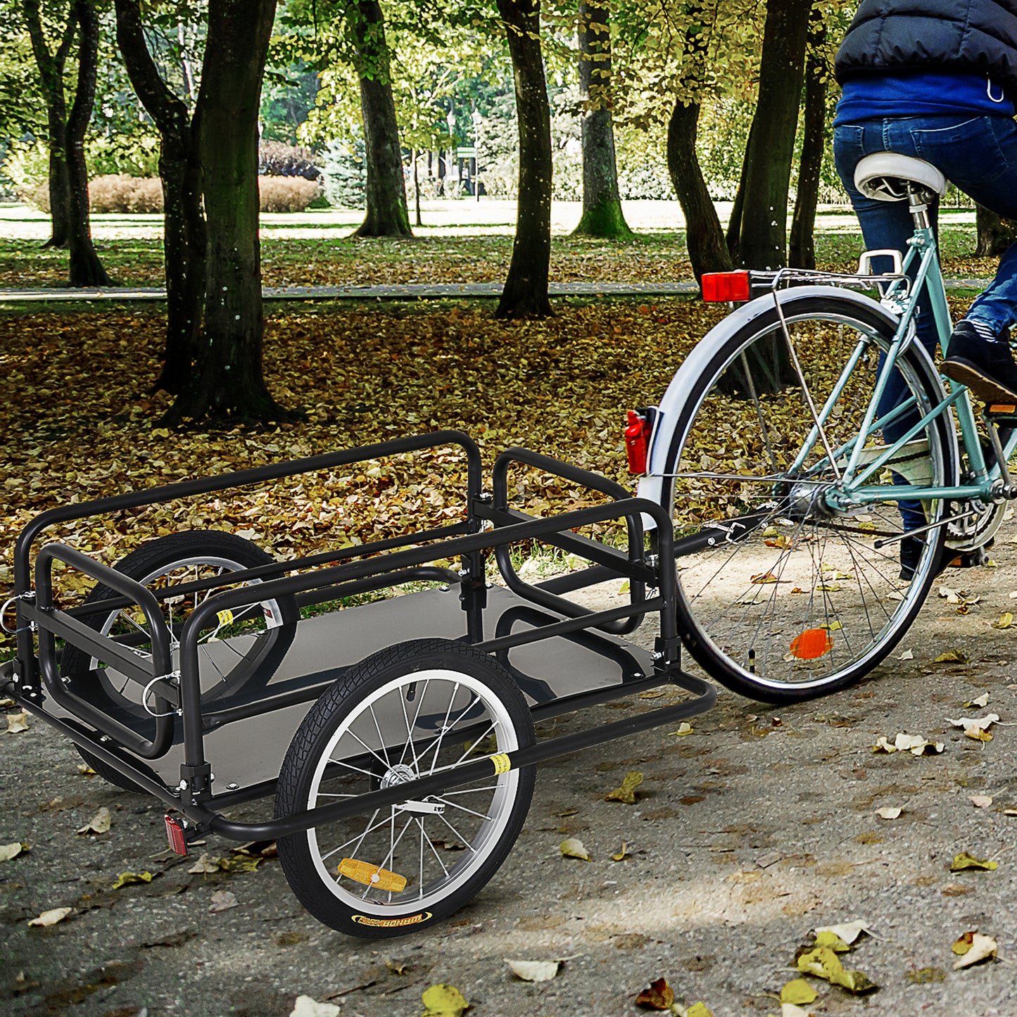 Bike Cargo Trailer in Steel Frame Extra Bicycle Storage Carrier