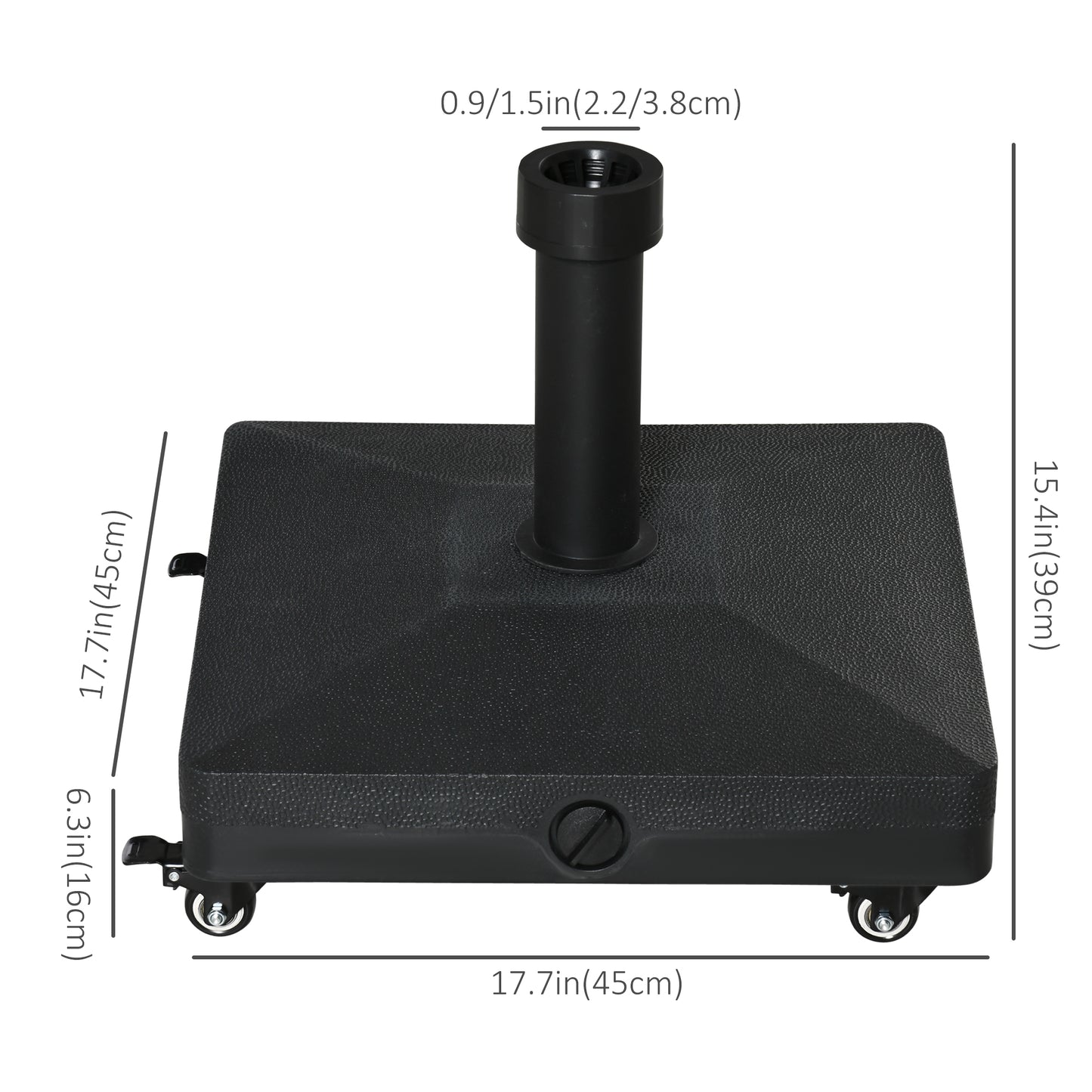 20kg Garden Parasol Base with Wheels Heavy Duty Sand or Water