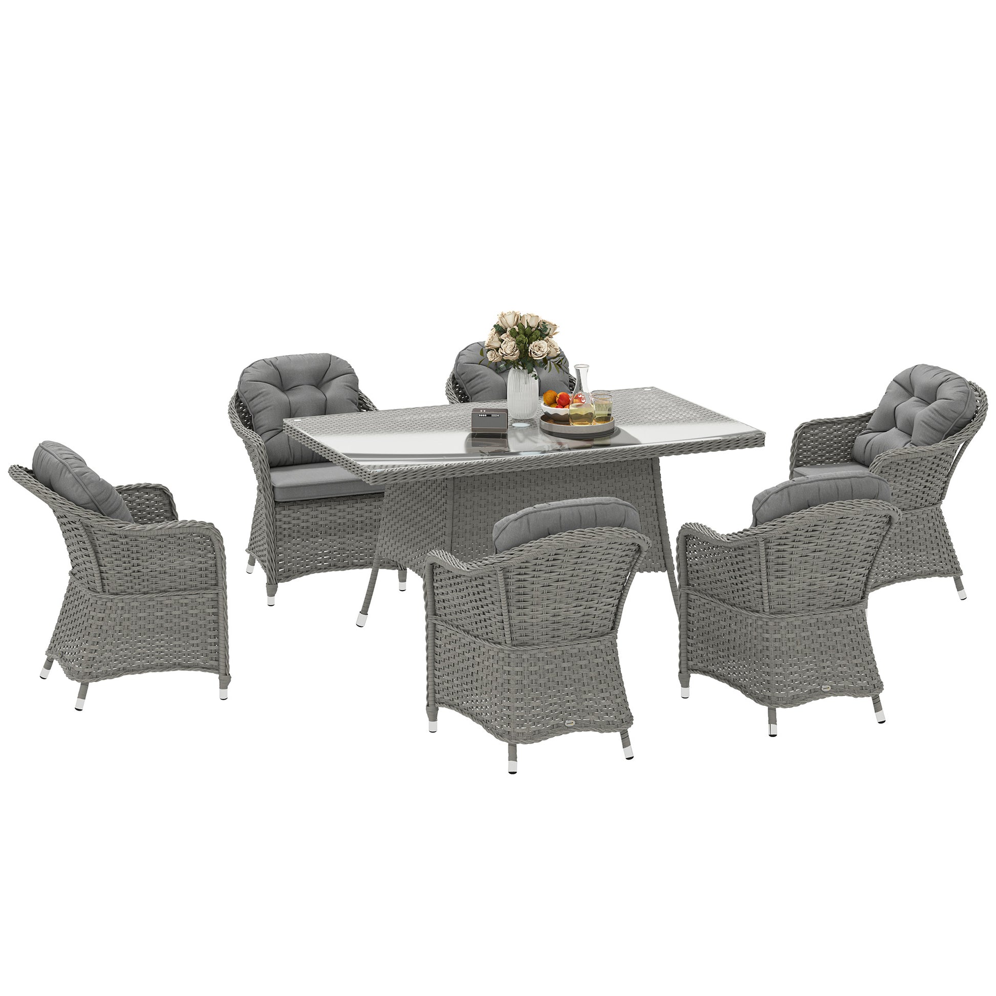 Seven-Piece Rattan Dining Set (2)