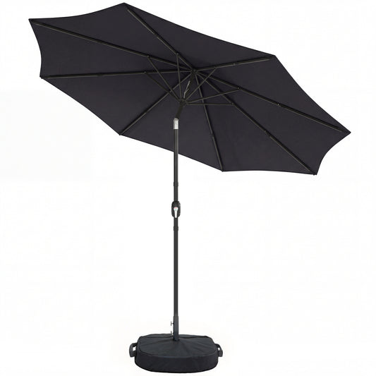 2.7 m Garden Parasol Umbrella with Cross Base and Sandbag