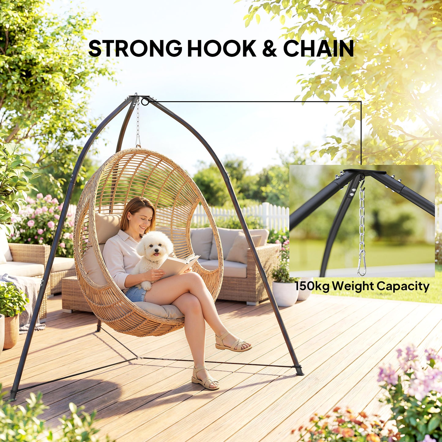 Hammock Stand for Hanging Chair Adjustable Height Tripod Hammock