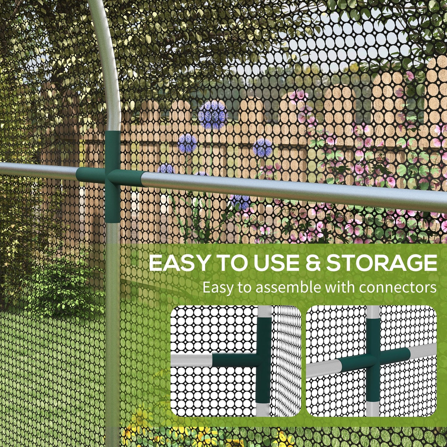 Galvanised Steel Fruit Cage, Plant Protection Tent with Zipped Door