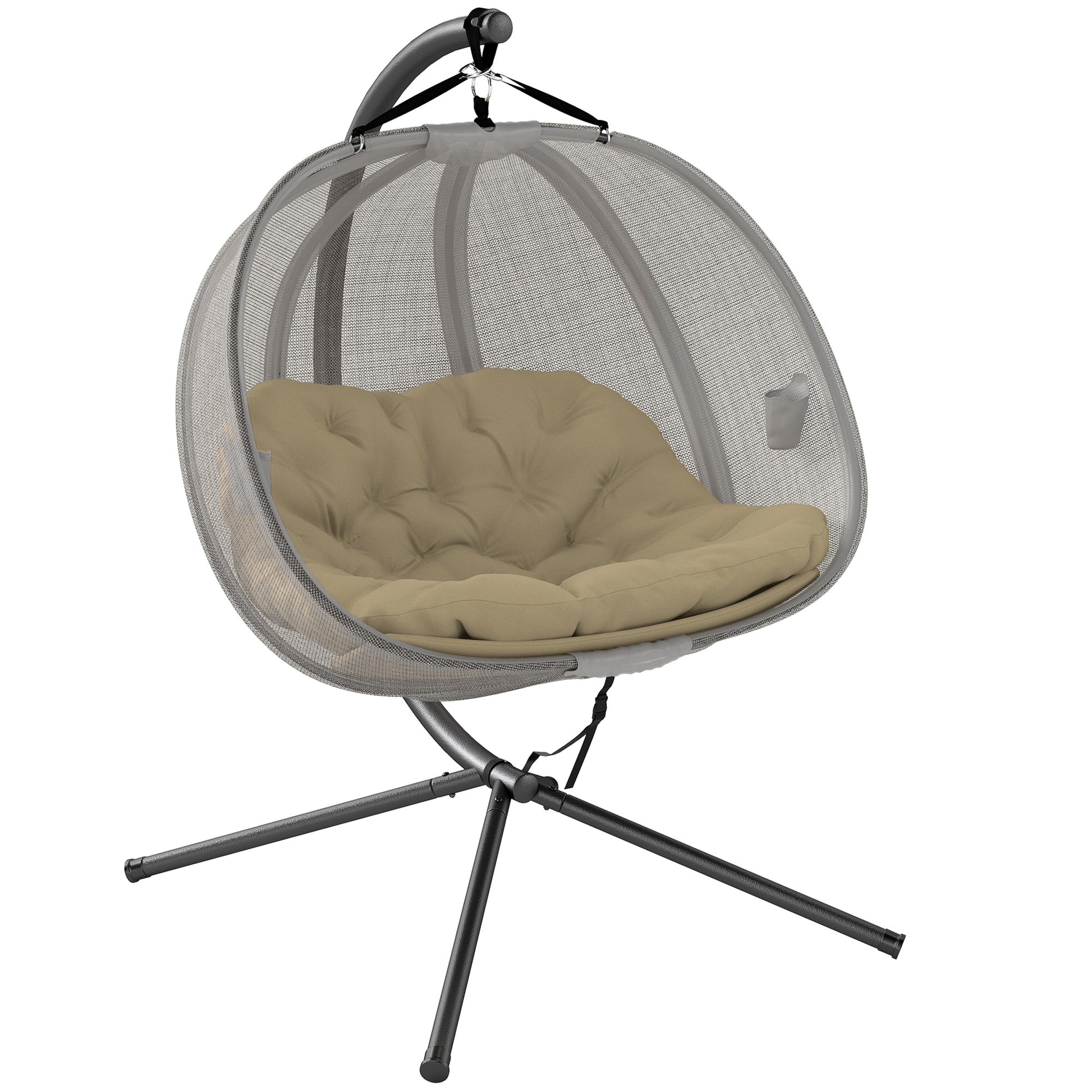 Double Hanging Egg Chair 2 Seaters Texteline Swing Hammock Chair