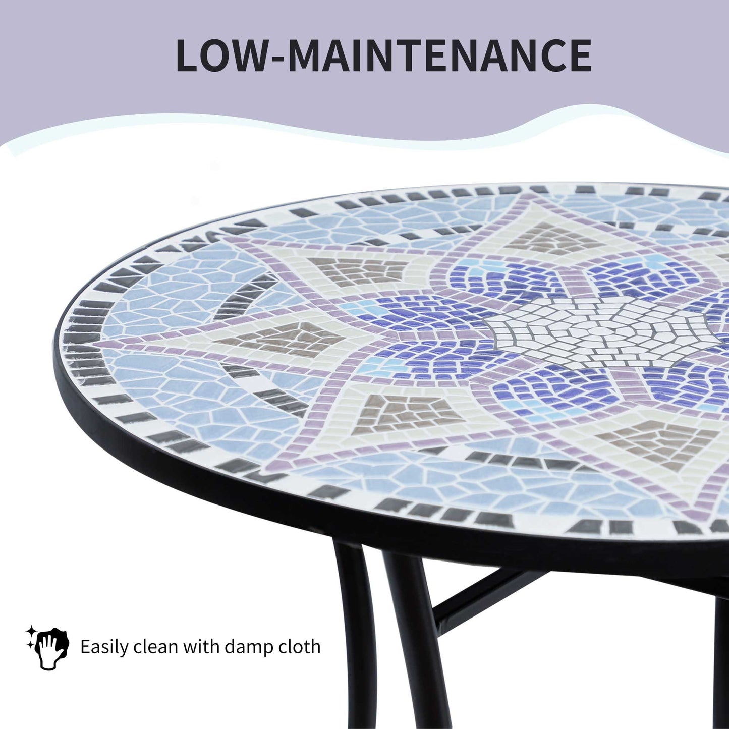 Outdoor Mosaic Round Garden Table