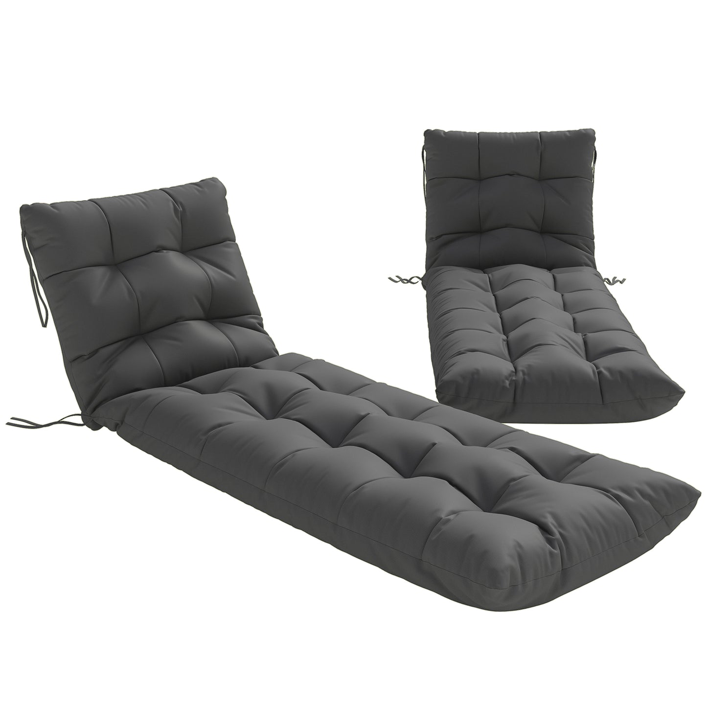 Sun Lounger Cushions Only, Garden Lounge Chair Cushions Set of 2