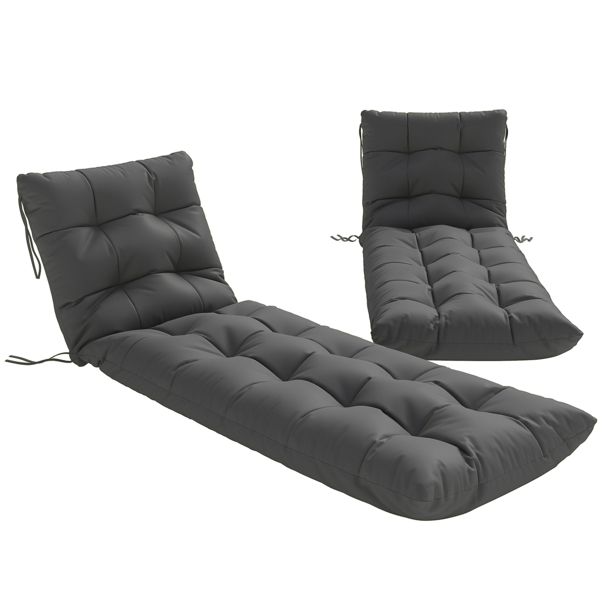 Sun Lounger Cushions Only, Garden Lounge Chair Cushions Set of 2