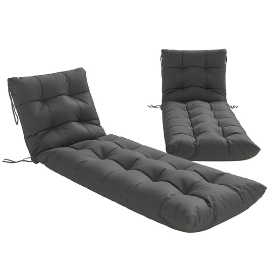 Sun Lounger Cushions Only, Garden Lounge Chair Cushions Set of 2