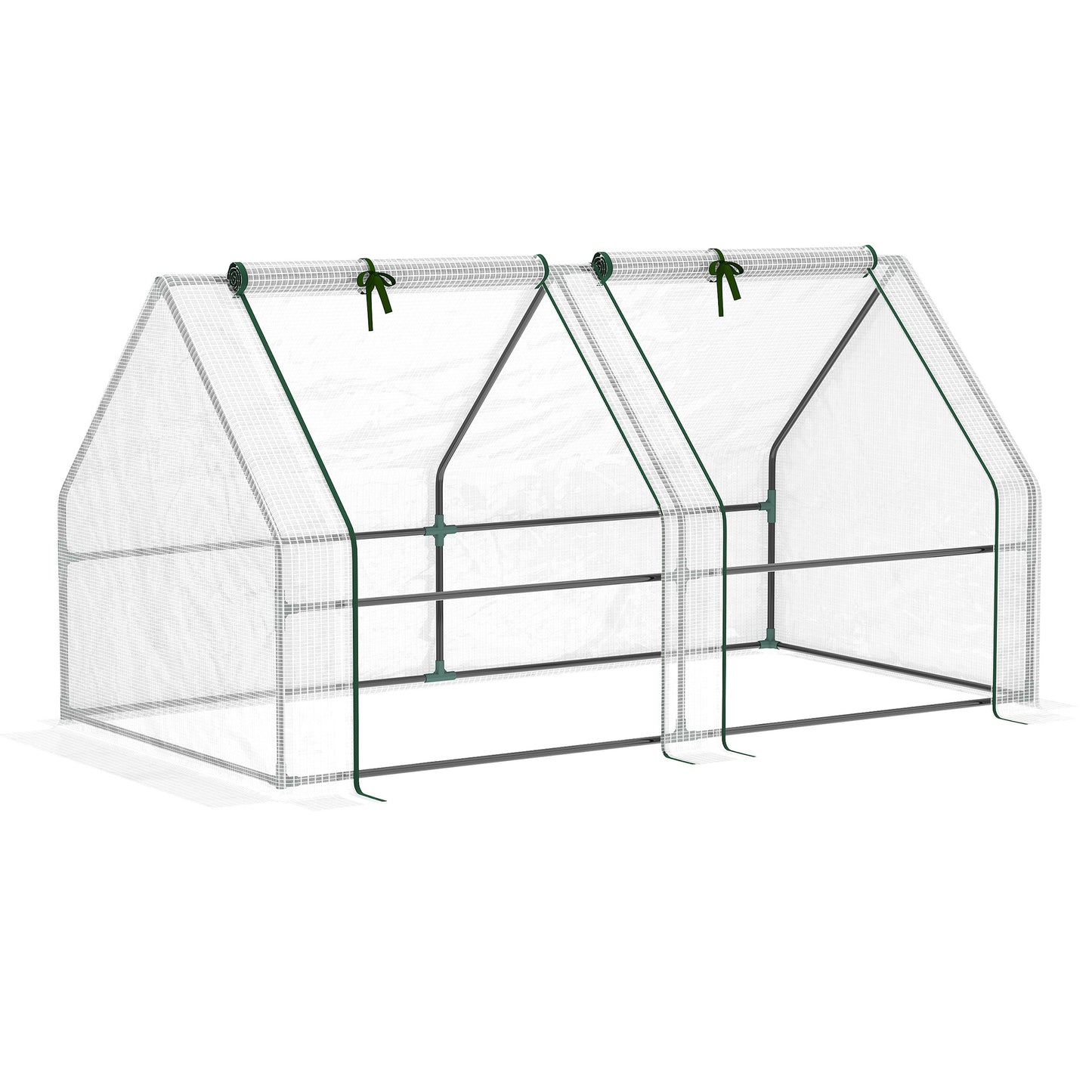 Mini Small Greenhouse with Steel Frame & PE Cover & Zipped Window (1)