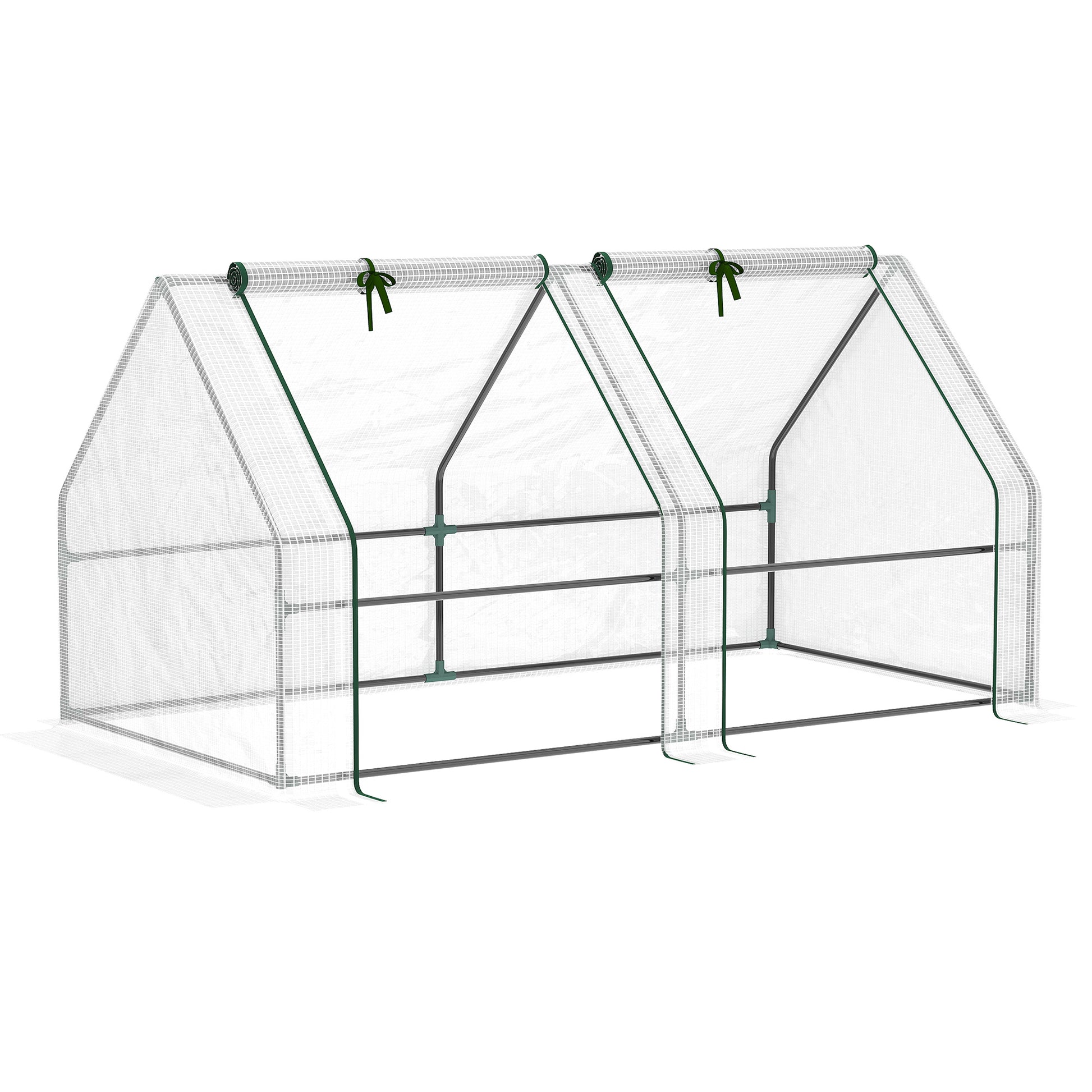 Mini Small Greenhouse with Steel Frame & PE Cover & Zipped Window (1)