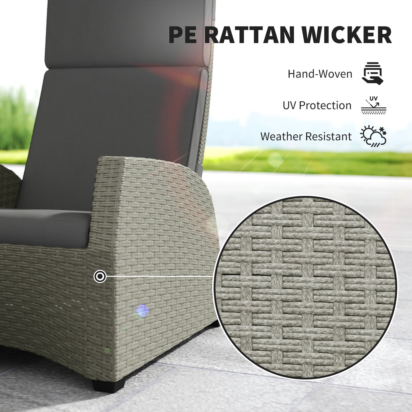 5-Piece Rattan Garden Furniture Set with Cushions