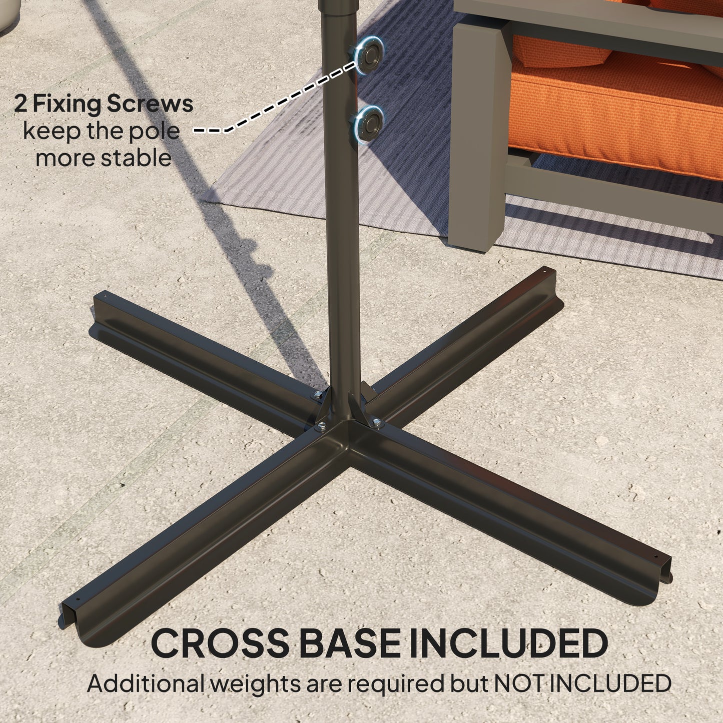 2.5m Rotating Cantilever Parasol