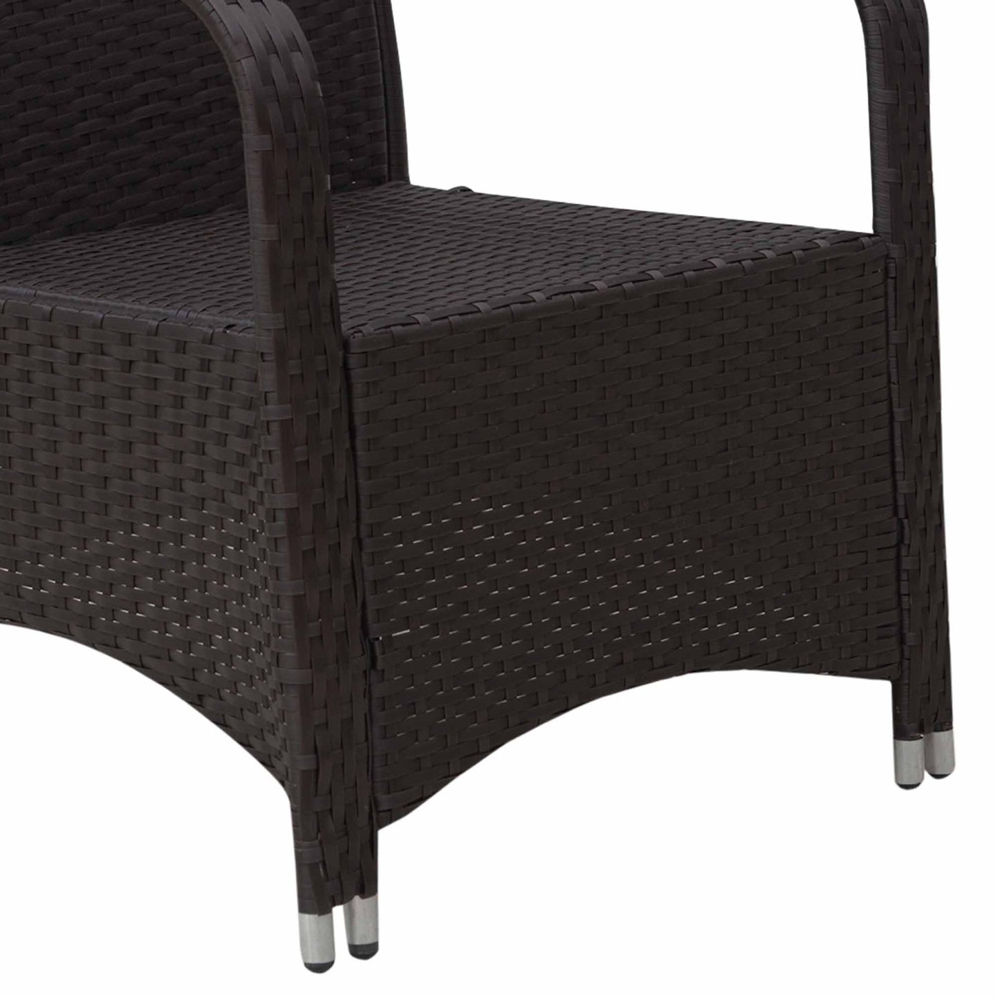 3 Pieces Rattan Bistro Set with Furniture Cover