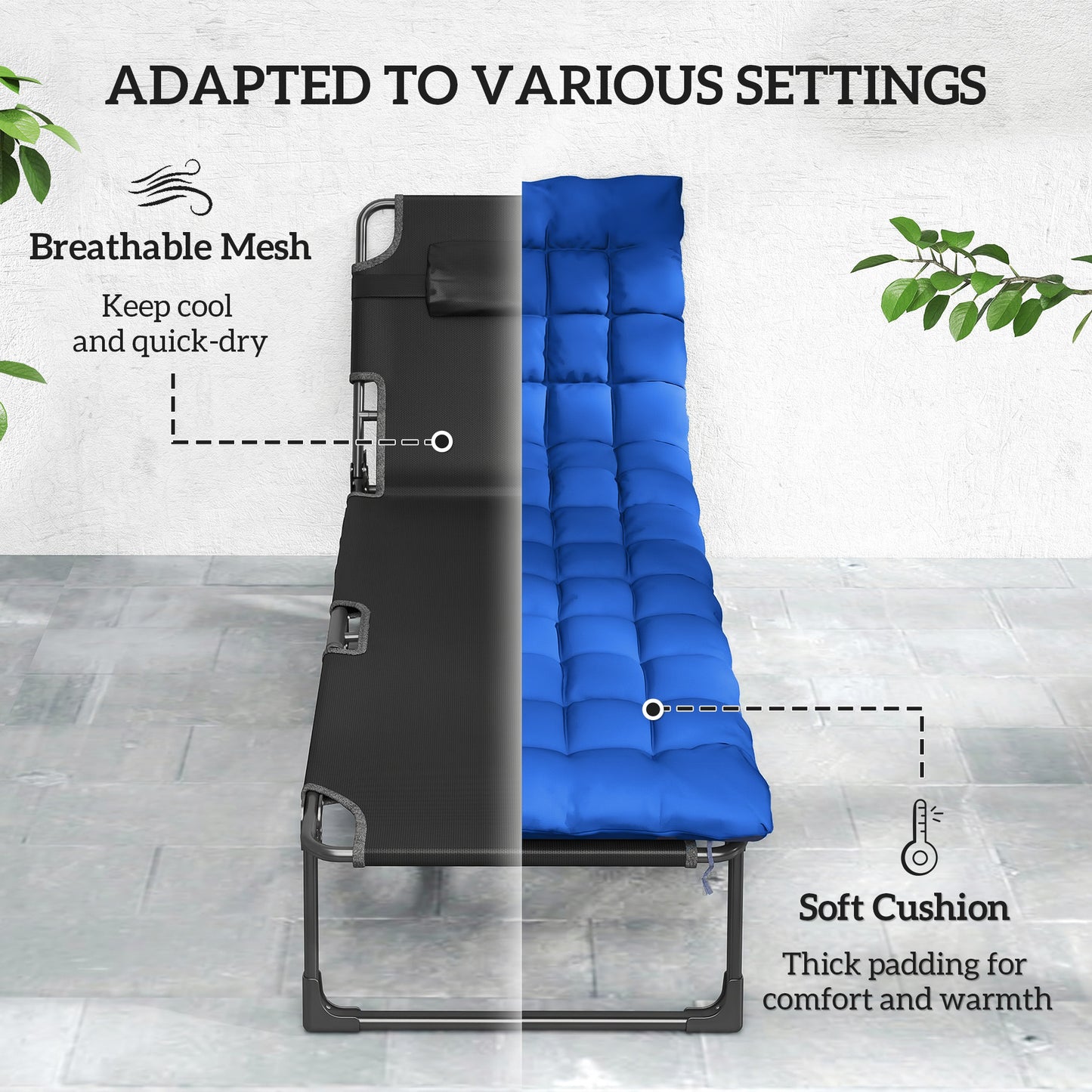 Folding Sun Lounger for Garden