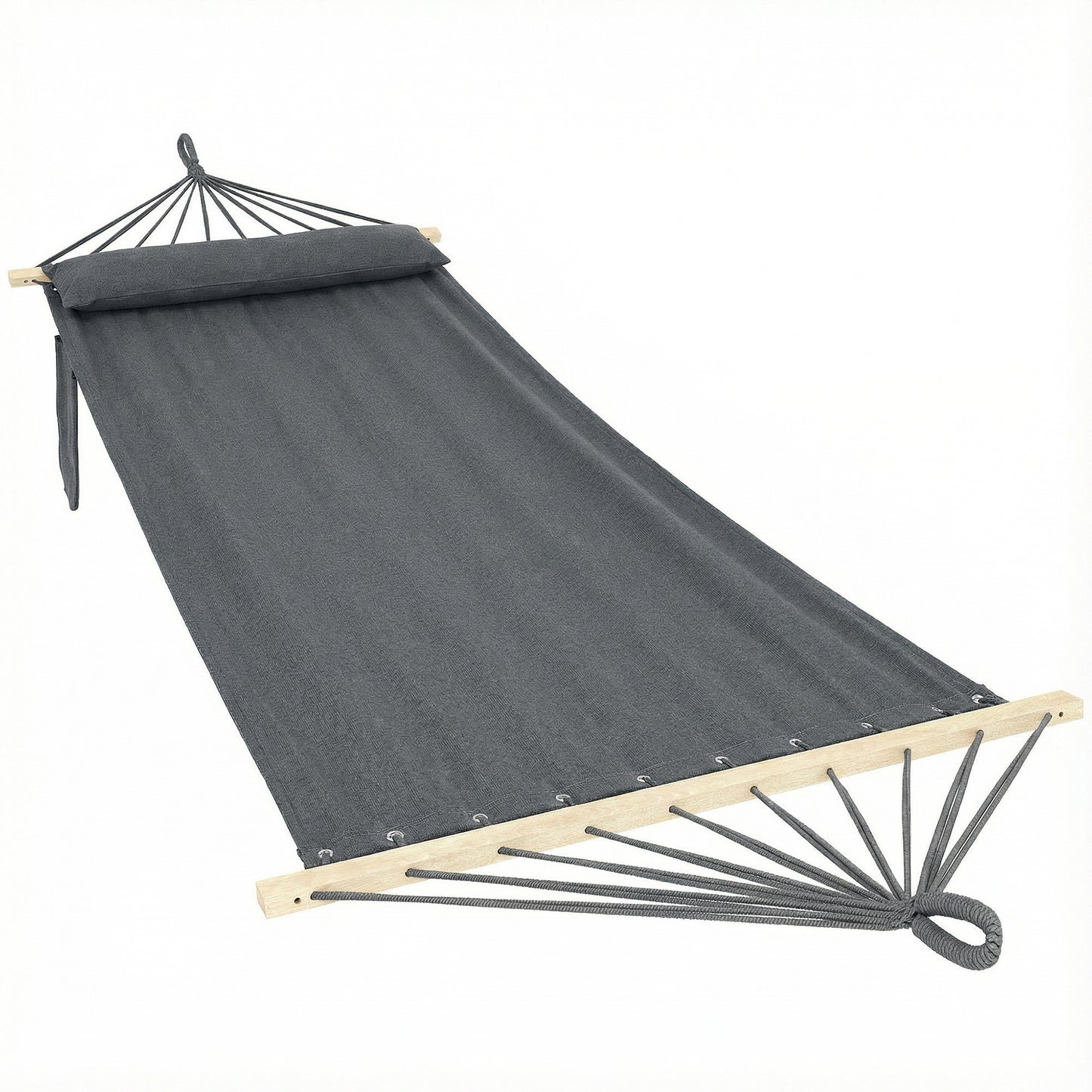 Cotton Hammock, Soft Portable Swing Sleeping w/ Headrest & Side Pocket