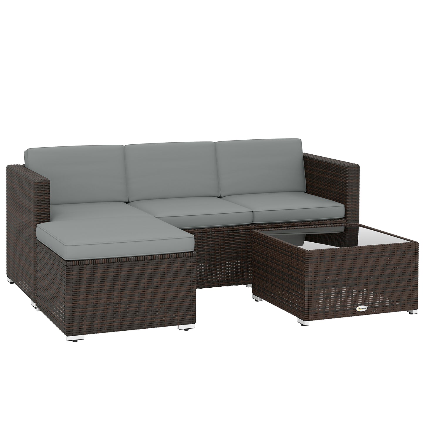 3 Pieces Garden Furniture Set w/ Cushions