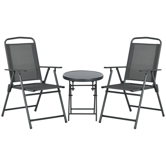 Three-Piece Garden Seat Set, with Glass-Top Table