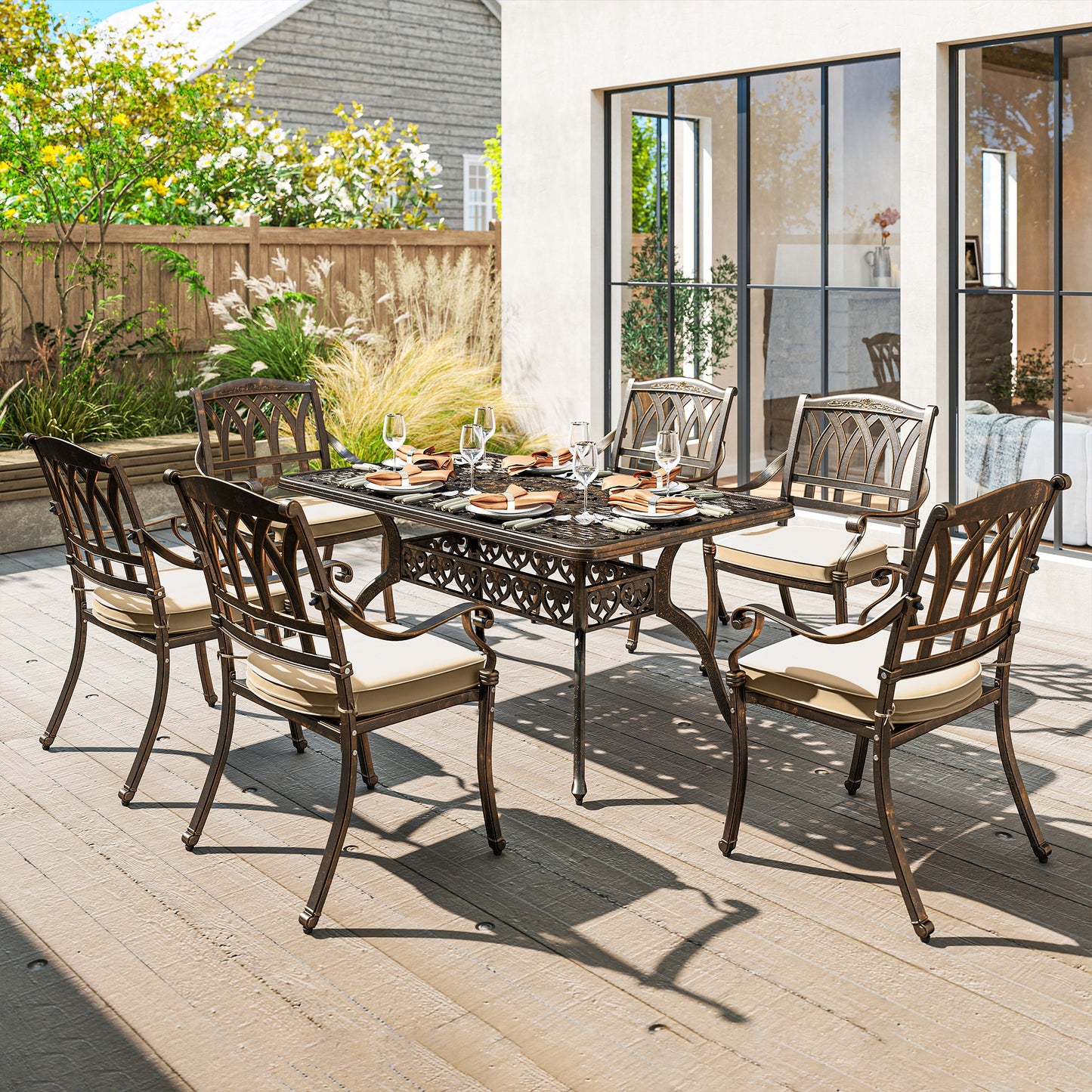 Seven-Piece Cast Aluminium Garden Dining Set