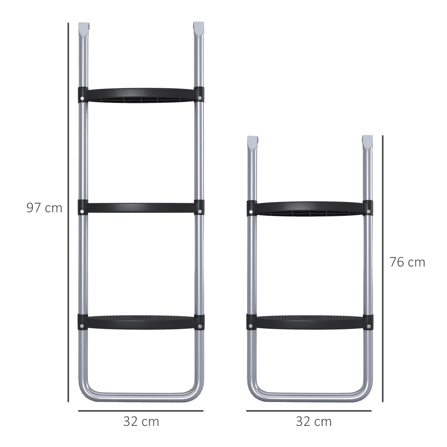 Galvanised Steel Trampoline Ladder (1)