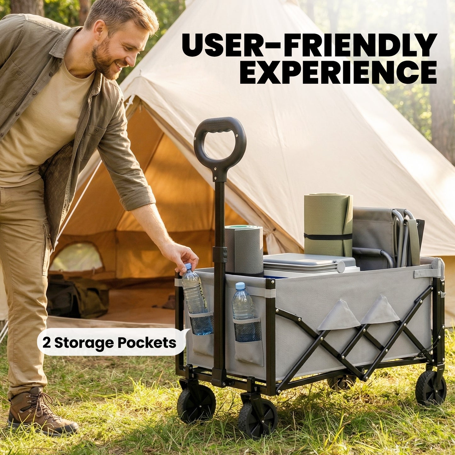 60L Foldable Festival Trolley on Wheels