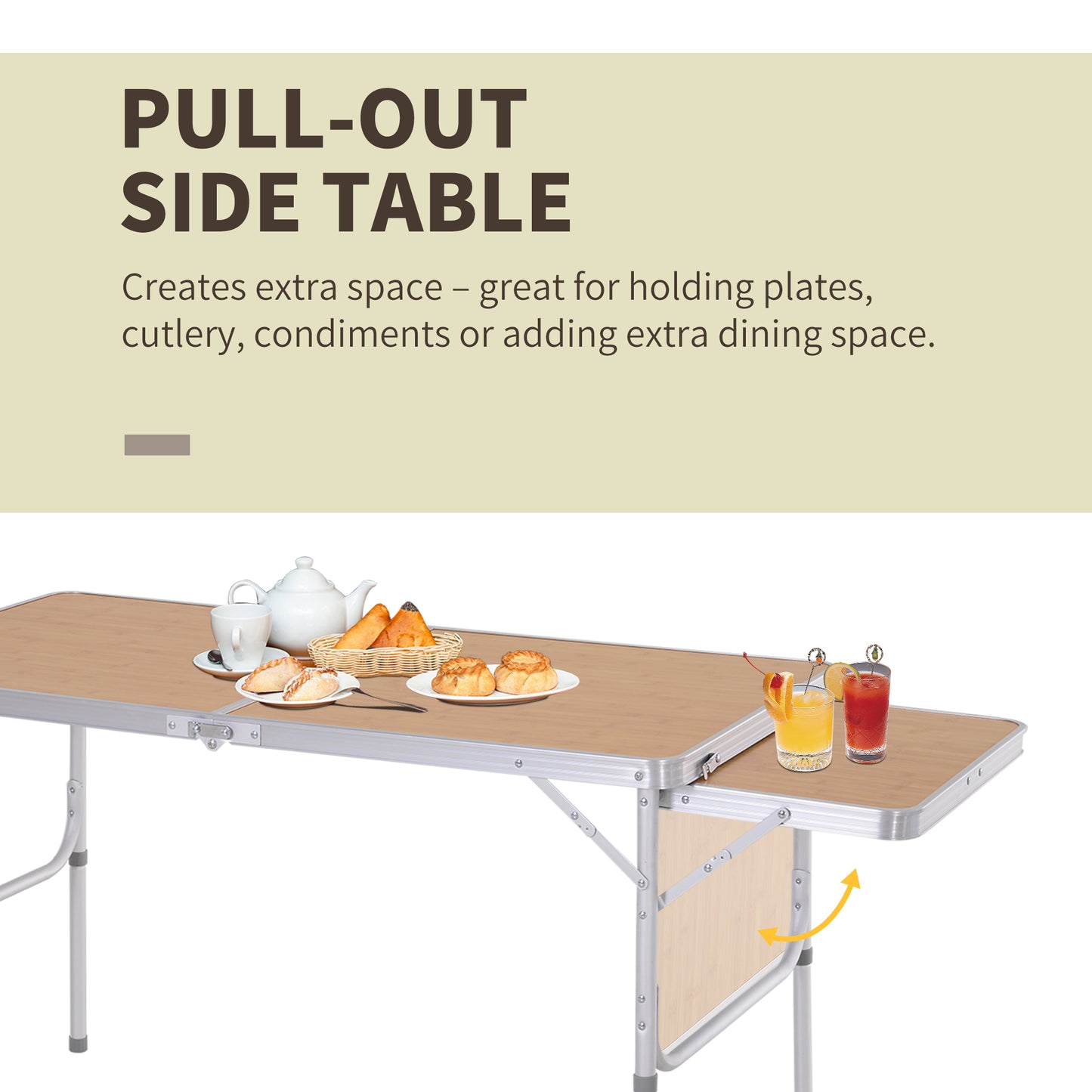 Aluminium MDF-Top 4ft Folding Portable Outdoor Table