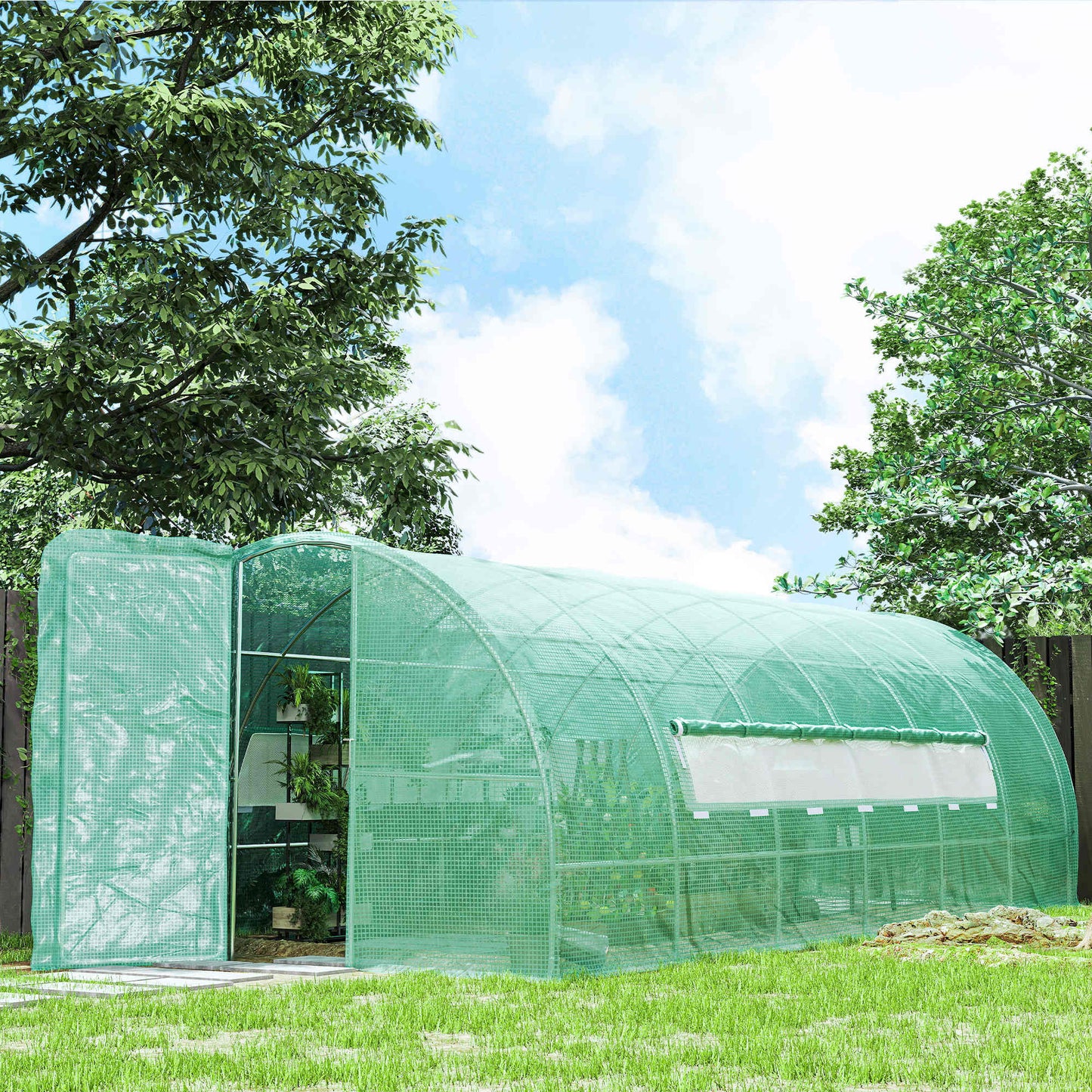 Large Polytunnel Walk In Greenhouse