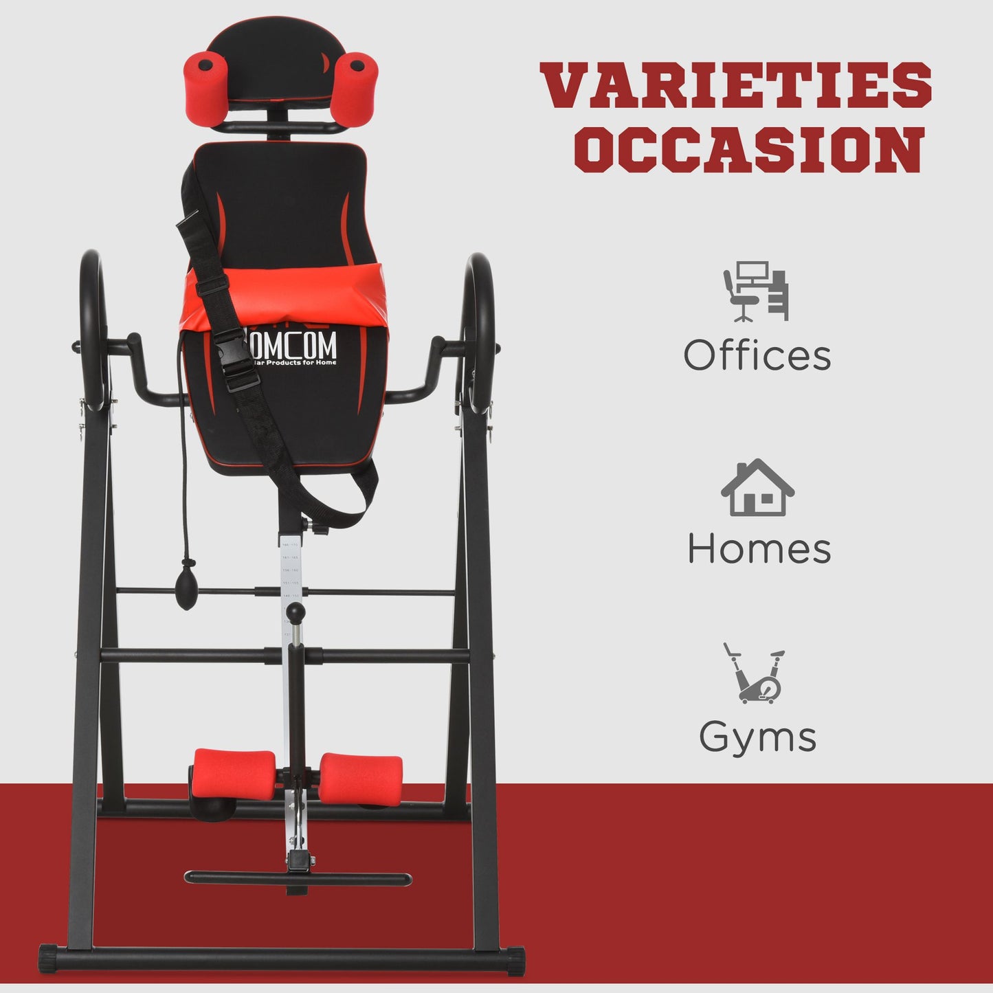 Gravity Inversion Table with Safety Belt Adjustable Hand Stand